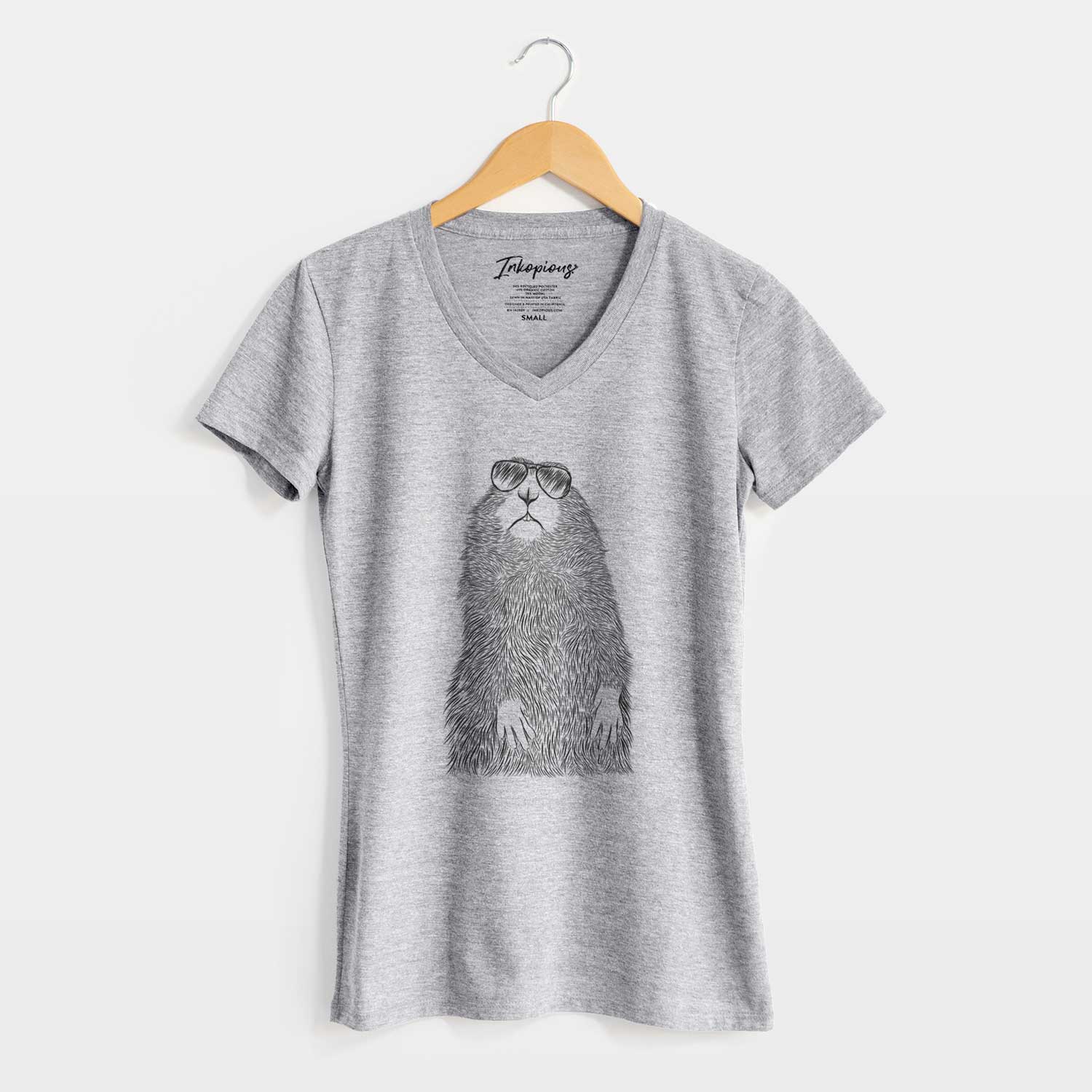 Aviator Mr. Otis the Prairie Dog - Women's V-neck Shirt