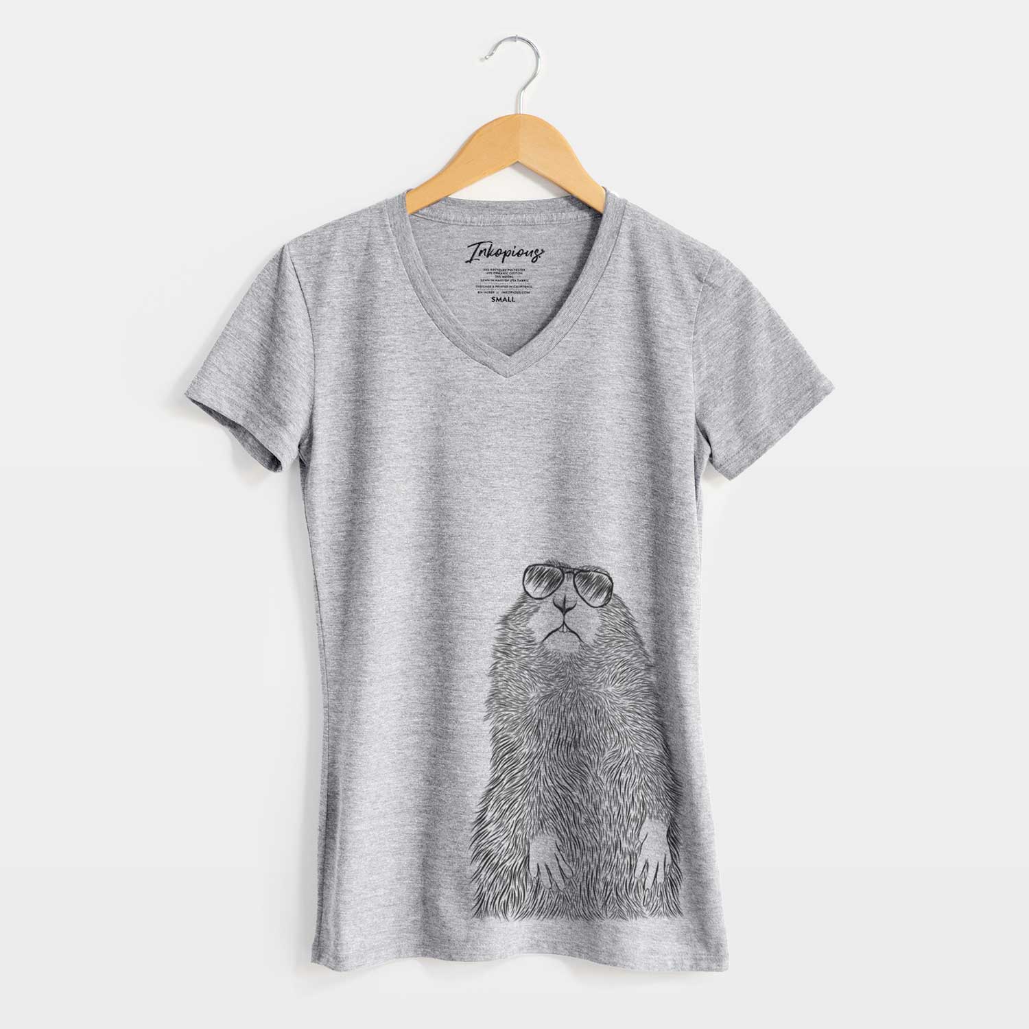 Aviator Mr. Otis the Prairie Dog - Women's V-neck Shirt