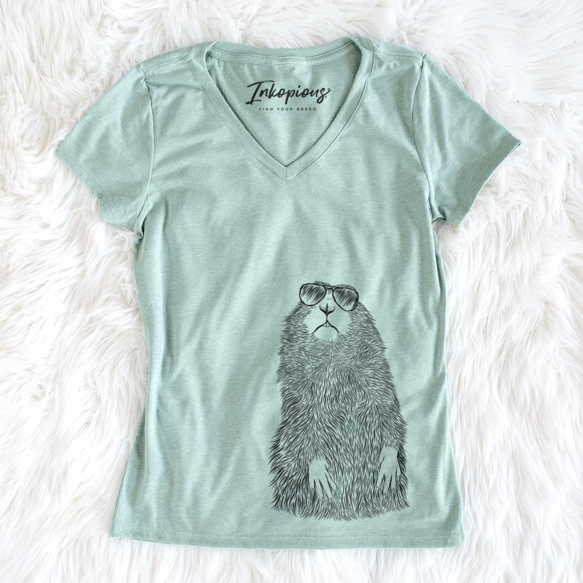 Aviator Mr. Otis the Prairie Dog - Women's V-neck Shirt
