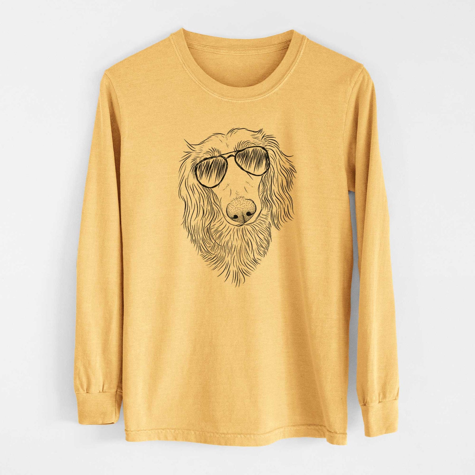 Aviators Mr. Rusty the Long Haired Dachshund - Heavyweight 100% Cotton Long Sleeve