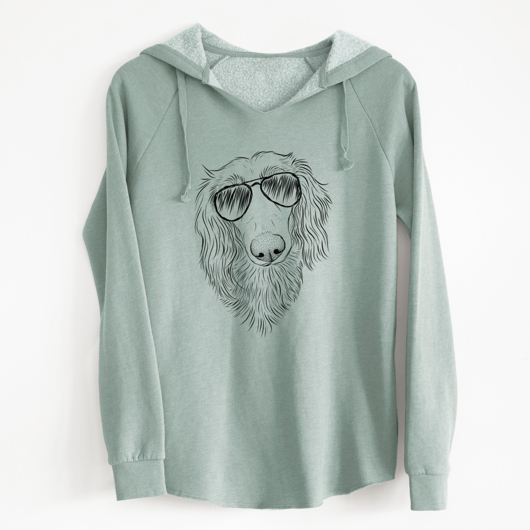 Aviator Mr. Rusty the Long Haired Dachshund - Cali Wave Hooded Sweatshirt