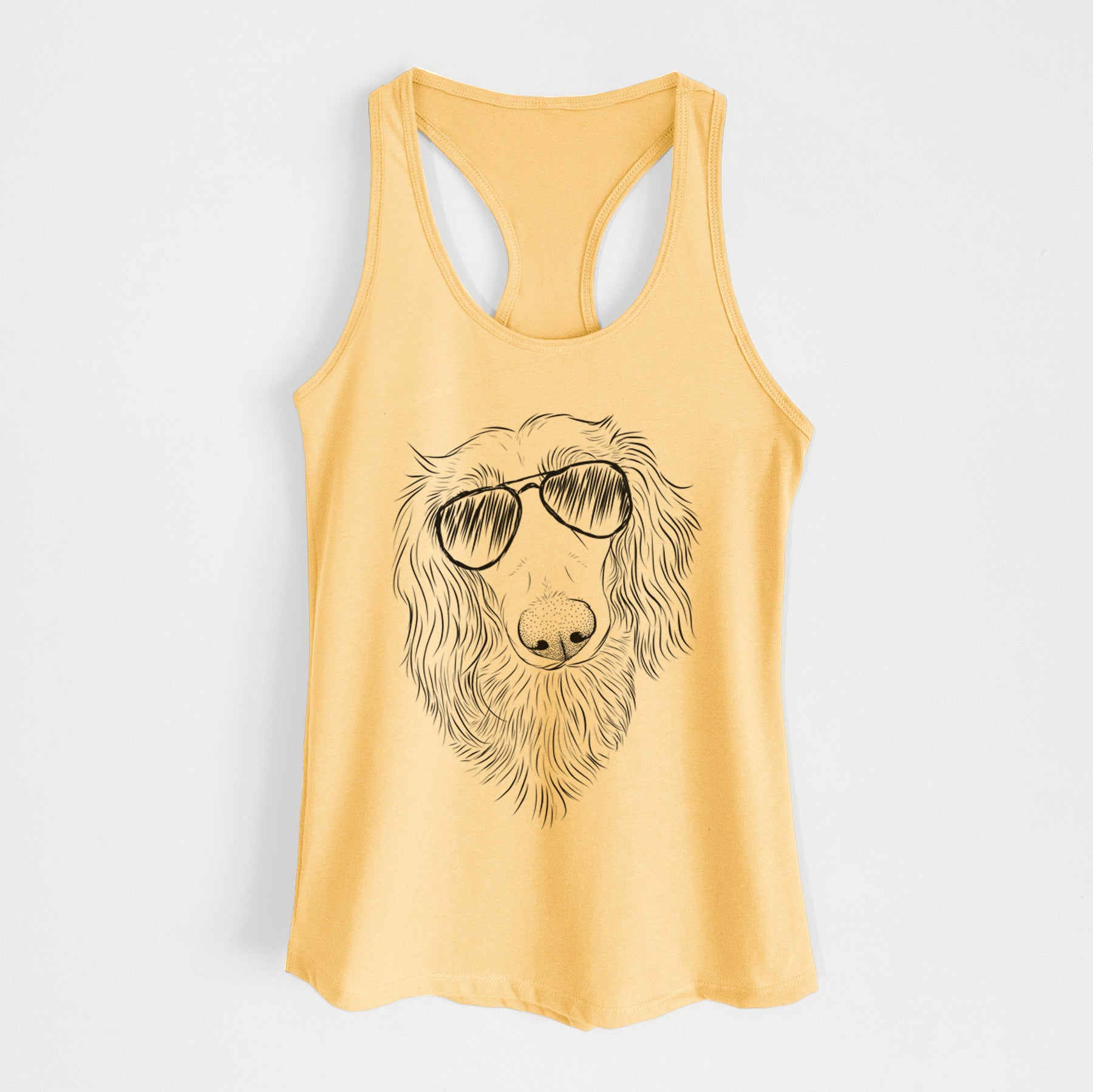 Mr. Rusty the Long Haired Dachshund - Women's Racerback Tanktop