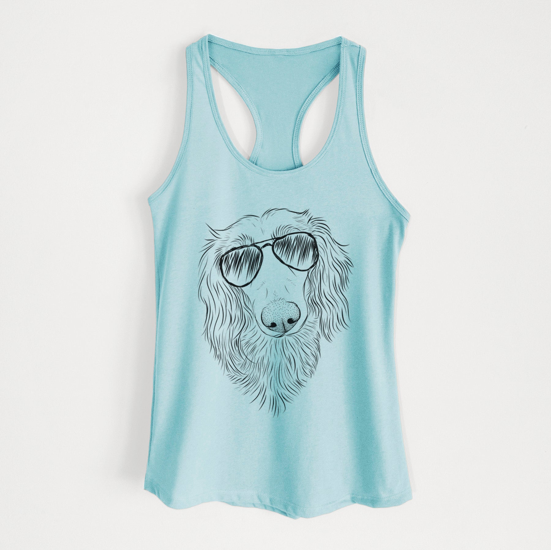 Mr. Rusty the Long Haired Dachshund - Women's Racerback Tanktop