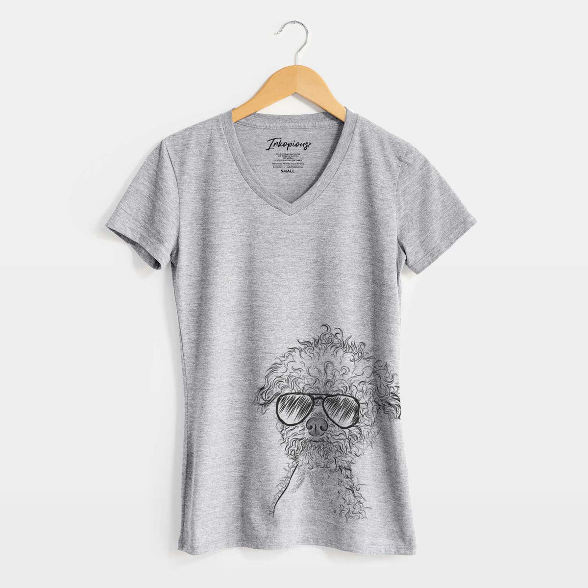 Aviator Muffin the Poodle - Women&#39;s V-neck Shirt