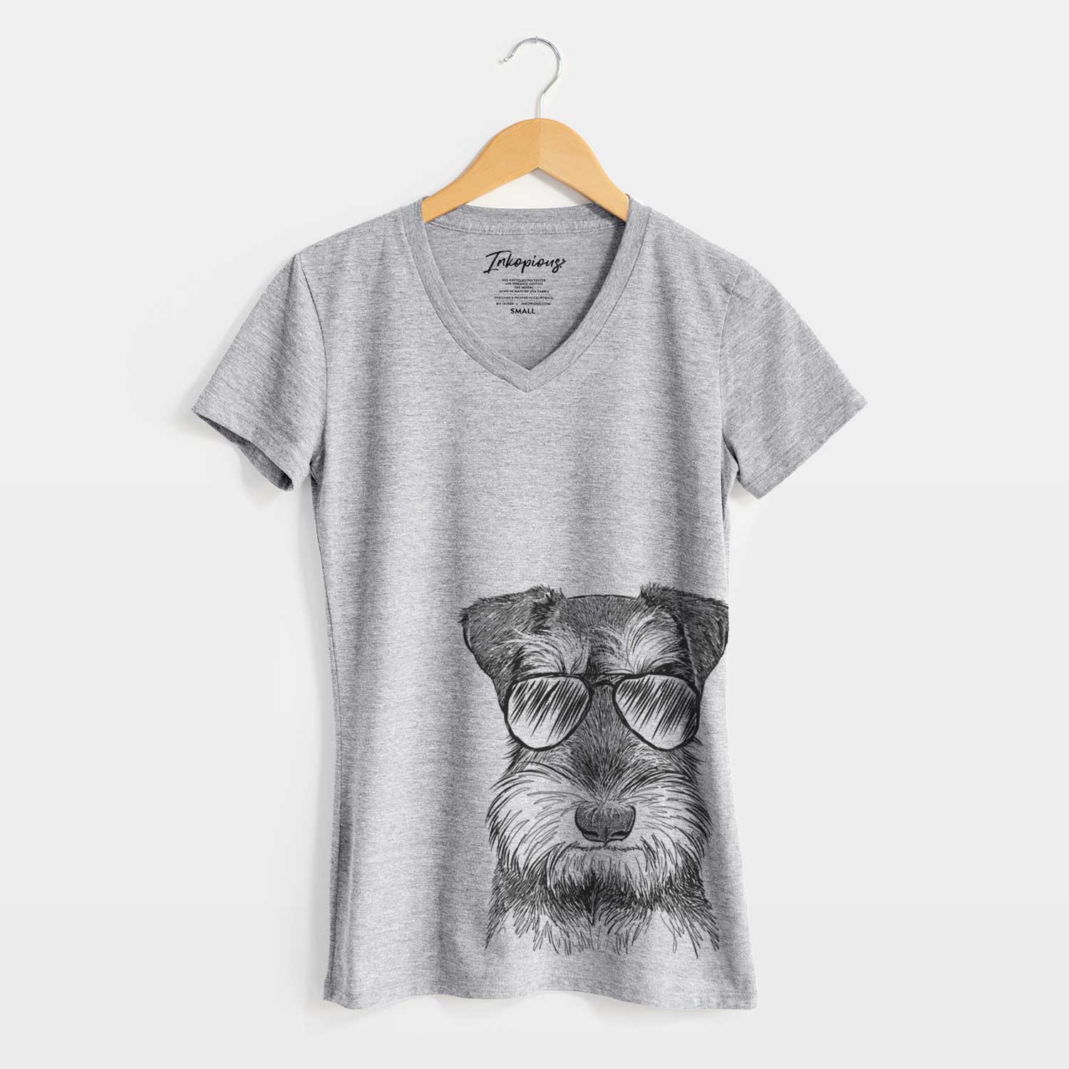 Aviator Murphy the Mini Schnauzer - Women's V-neck Shirt
