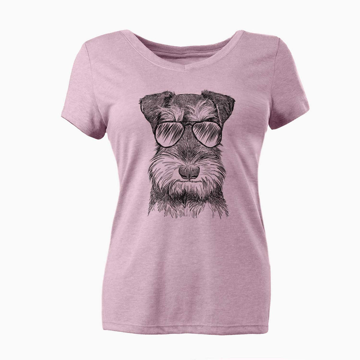 Aviator Murphy the Mini Schnauzer - Women's V-neck Shirt