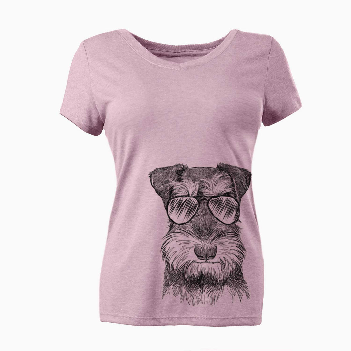 Aviator Murphy the Mini Schnauzer - Women's V-neck Shirt