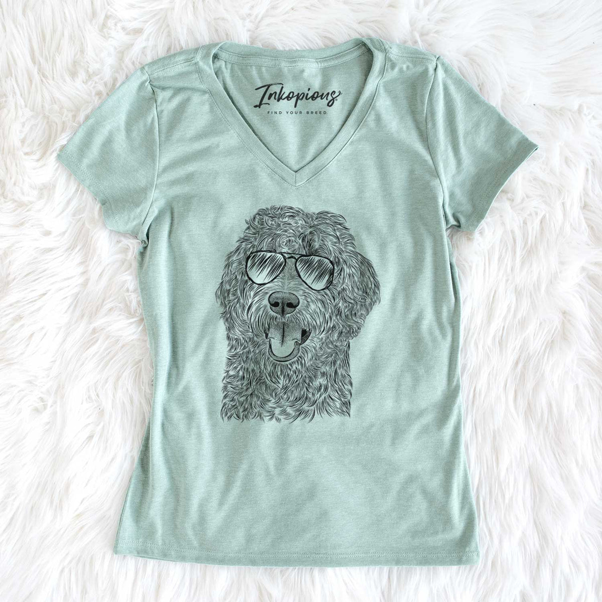 Aviator Murr Dog the Labradoodle - Women's V-neck Shirt