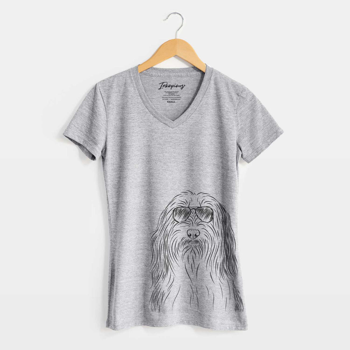 Aviator Murray the Bearded Collie - Women&#39;s V-neck Shirt