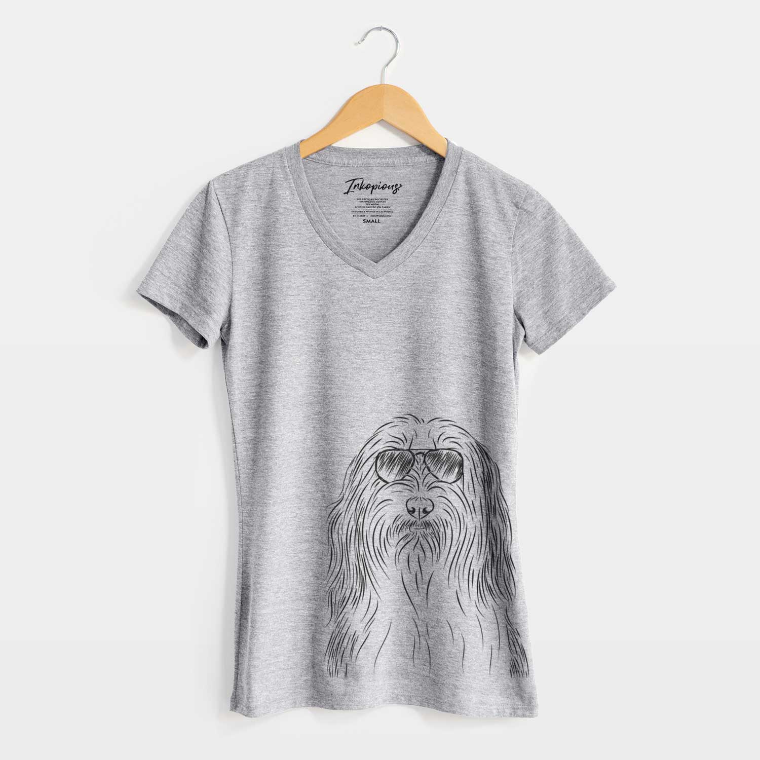 Aviator Murray the Bearded Collie - Women's V-neck Shirt