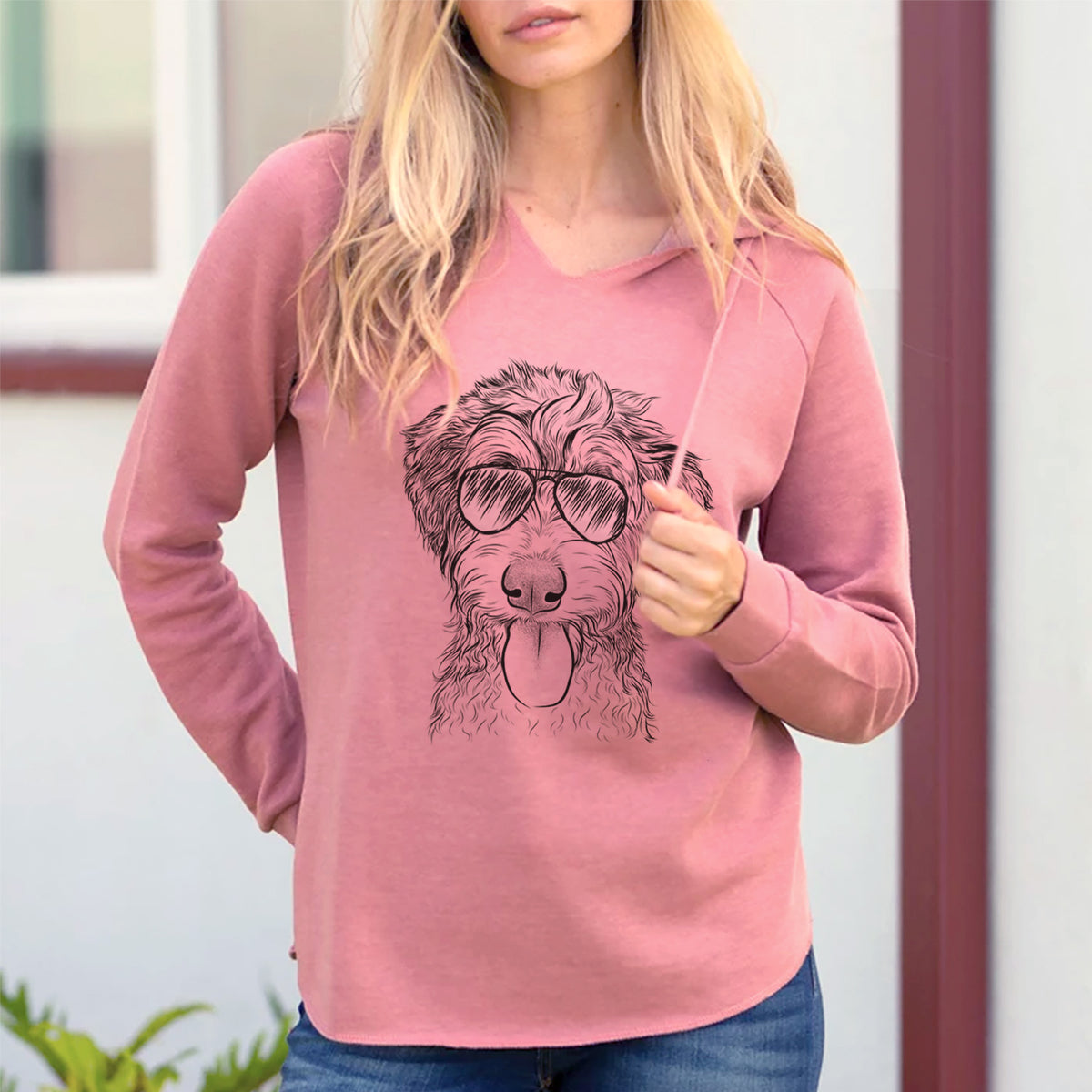 Aviator Myrtle Mae the Aussiedoodle - Cali Wave Hooded Sweatshirt