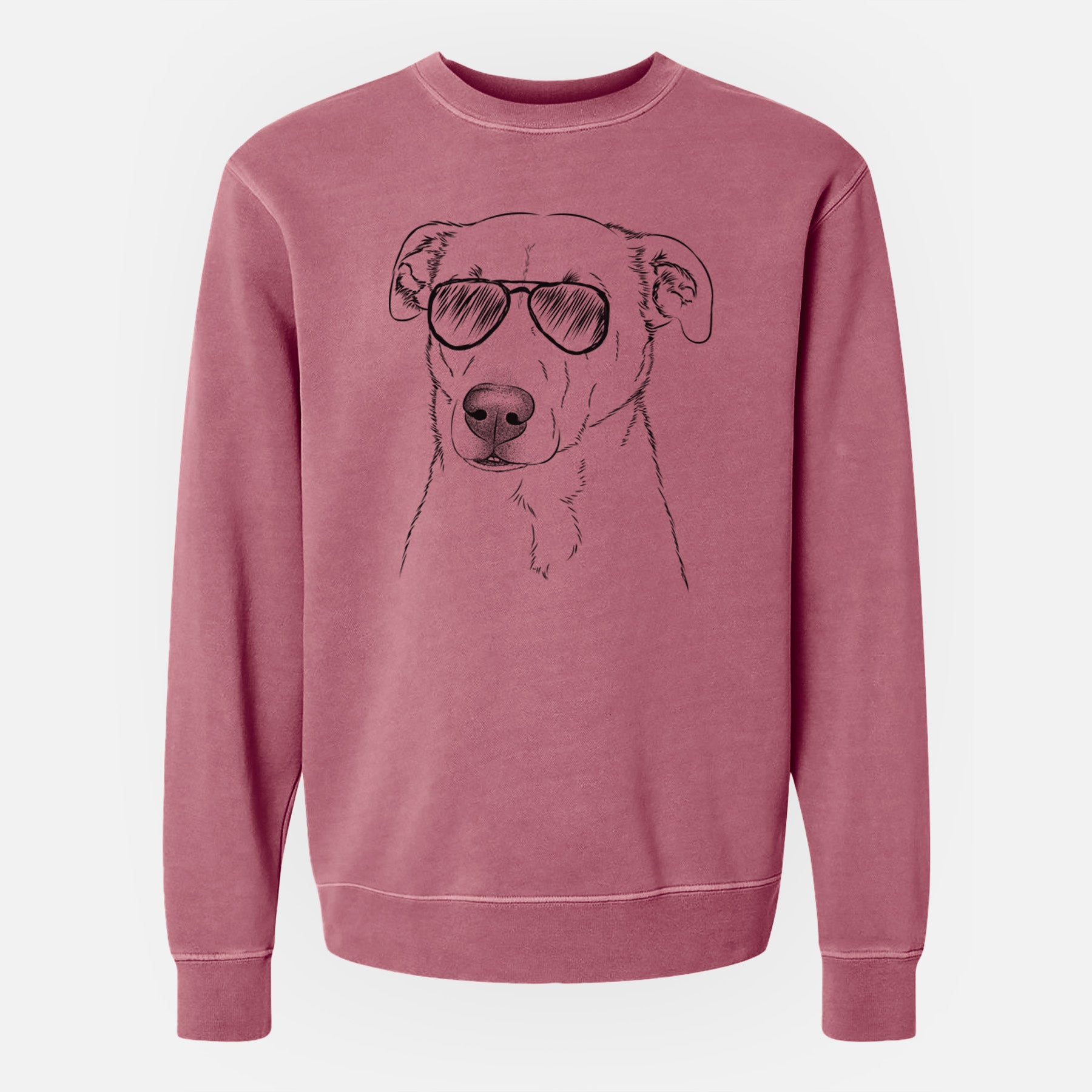 Aviator Nala the American Staffordshire Terrier - Unisex Pigment Dyed Crew Sweatshirt