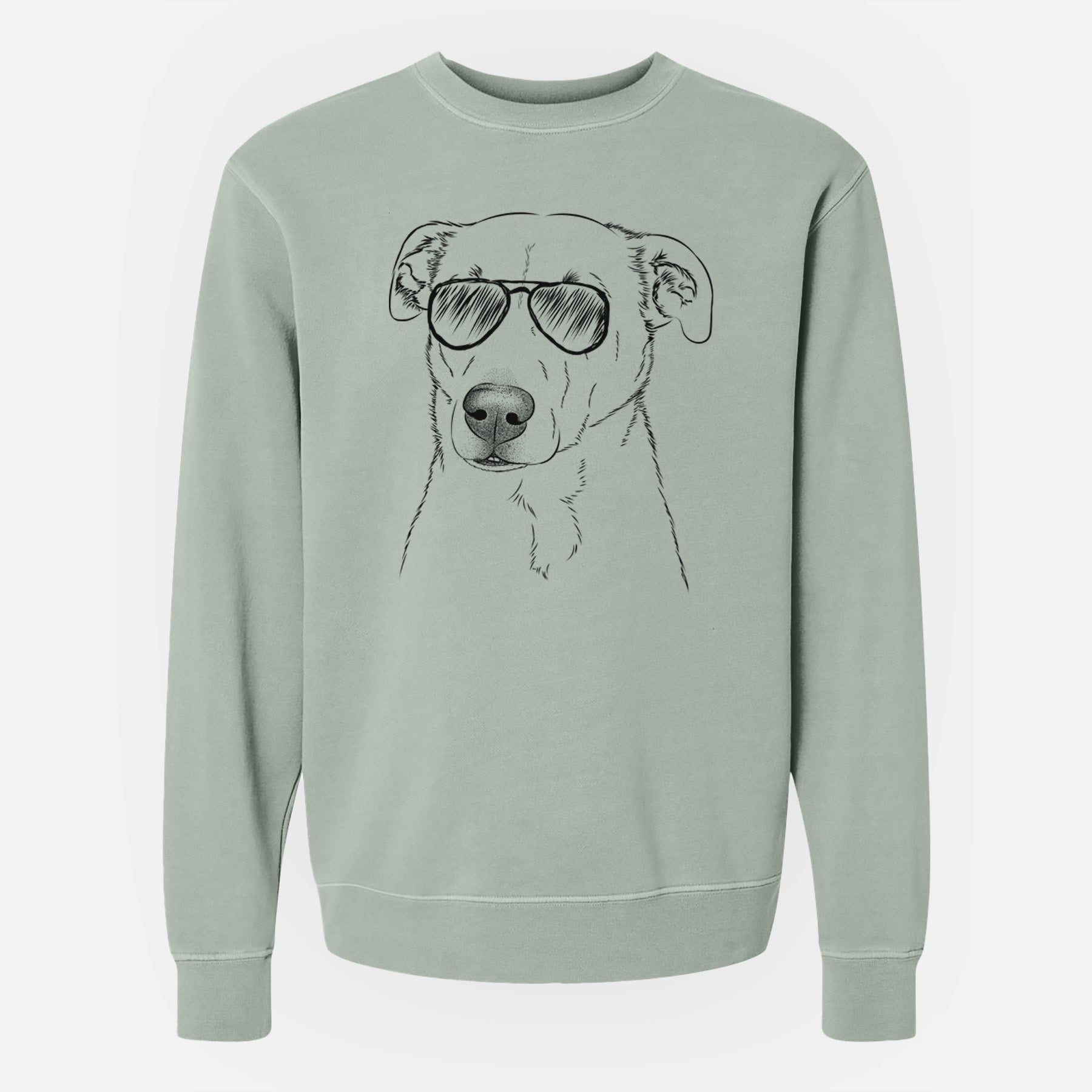 Aviator Nala the American Staffordshire Terrier - Unisex Pigment Dyed Crew Sweatshirt