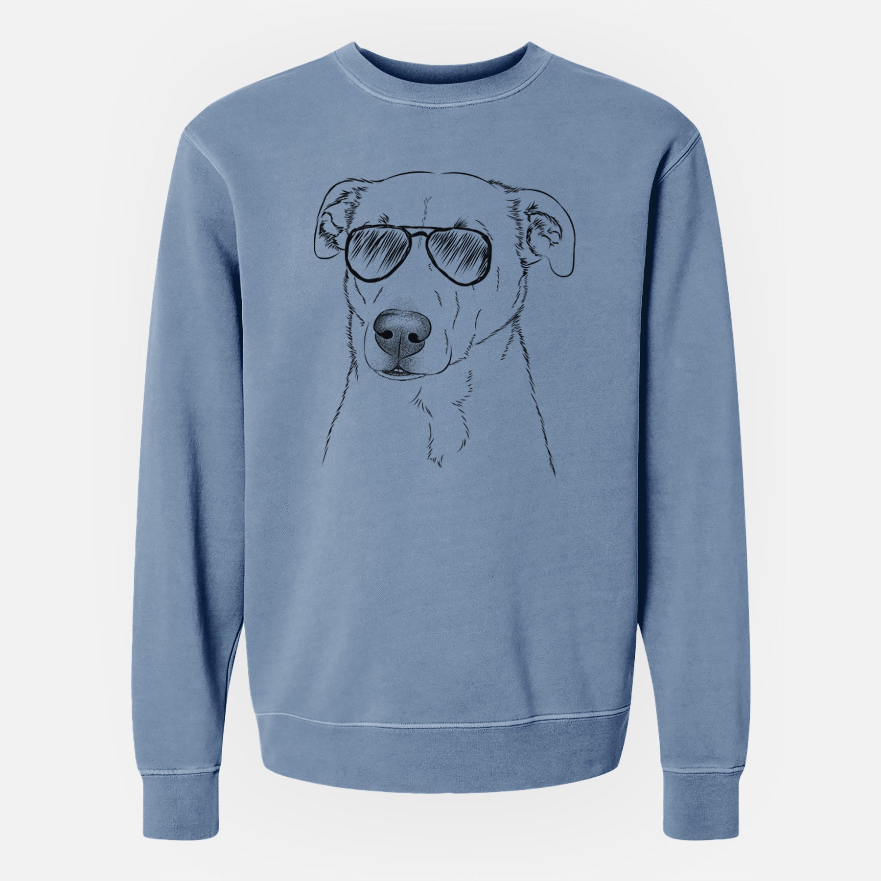 Aviator Nala the American Staffordshire Terrier - Unisex Pigment Dyed Crew Sweatshirt