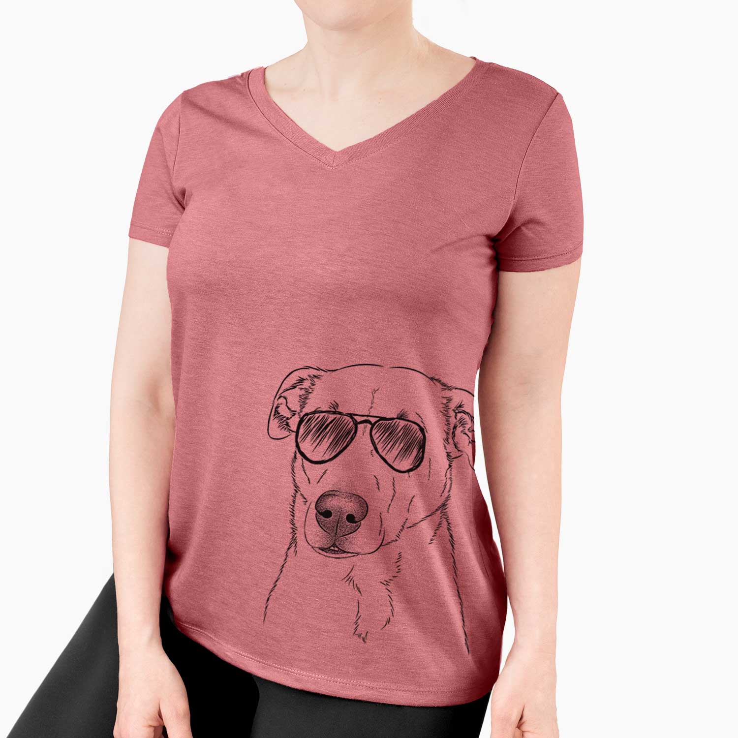 Aviator Nala the American Staffordshire Terrier - Women's V-neck Shirt