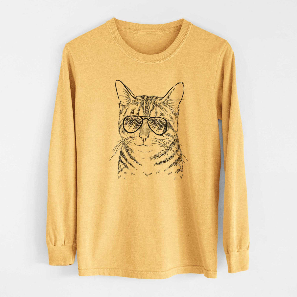 Aviators Nell the Tabby Cat - Heavyweight 100% Cotton Long Sleeve
