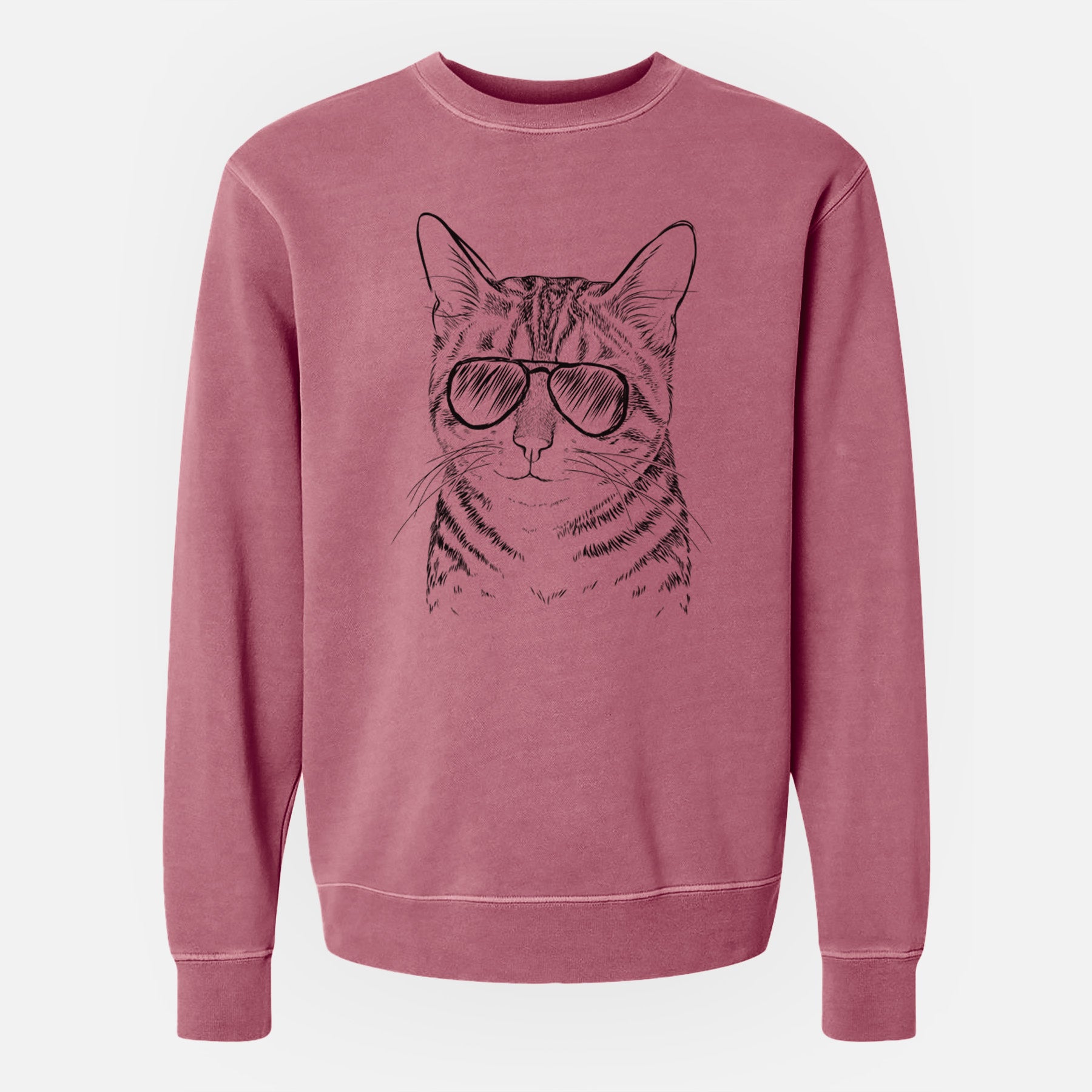 Aviator Nell the Tabby Cat - Unisex Pigment Dyed Crew Sweatshirt