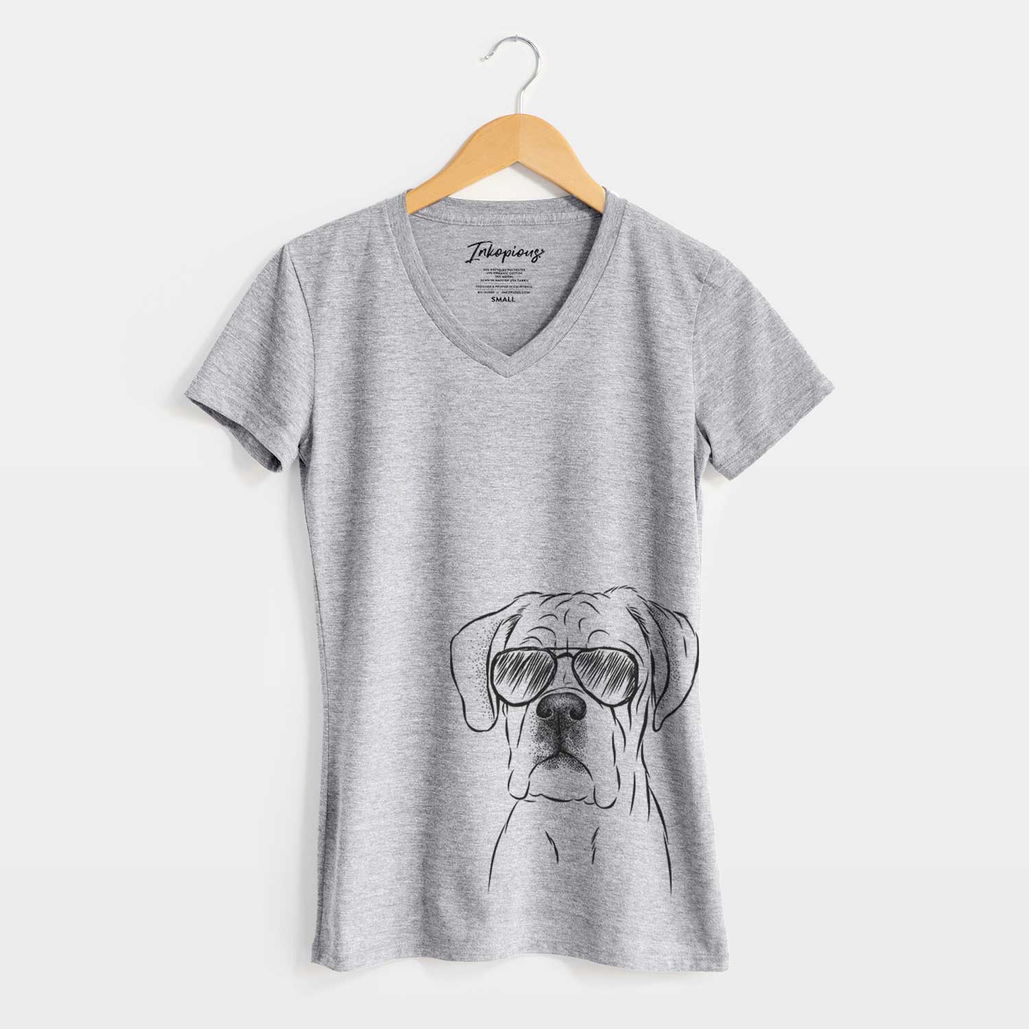 Aviator Nelly the Boxer - Women's V-neck Shirt