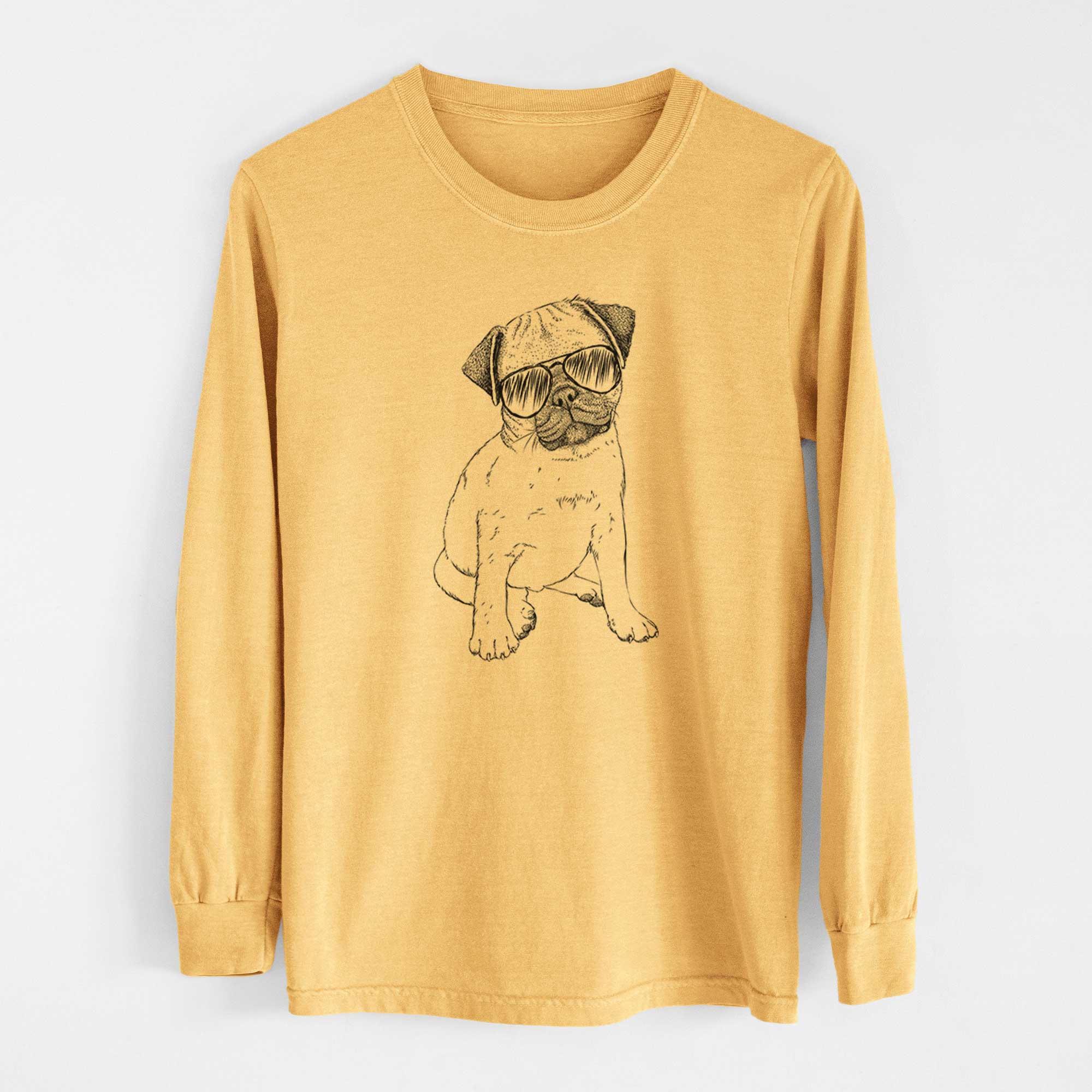 Aviators Nelson the Pug Puppy - Heavyweight 100% Cotton Long Sleeve