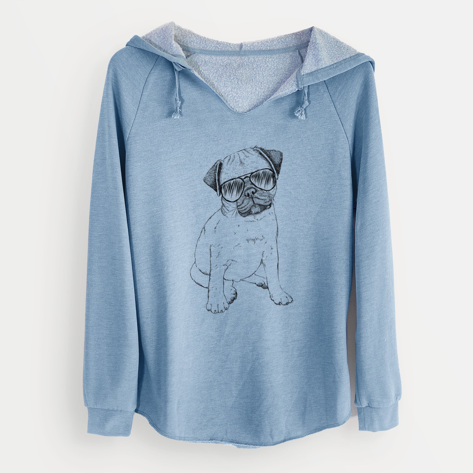 Aviator Nelson the Pug Puppy - Cali Wave Hooded Sweatshirt