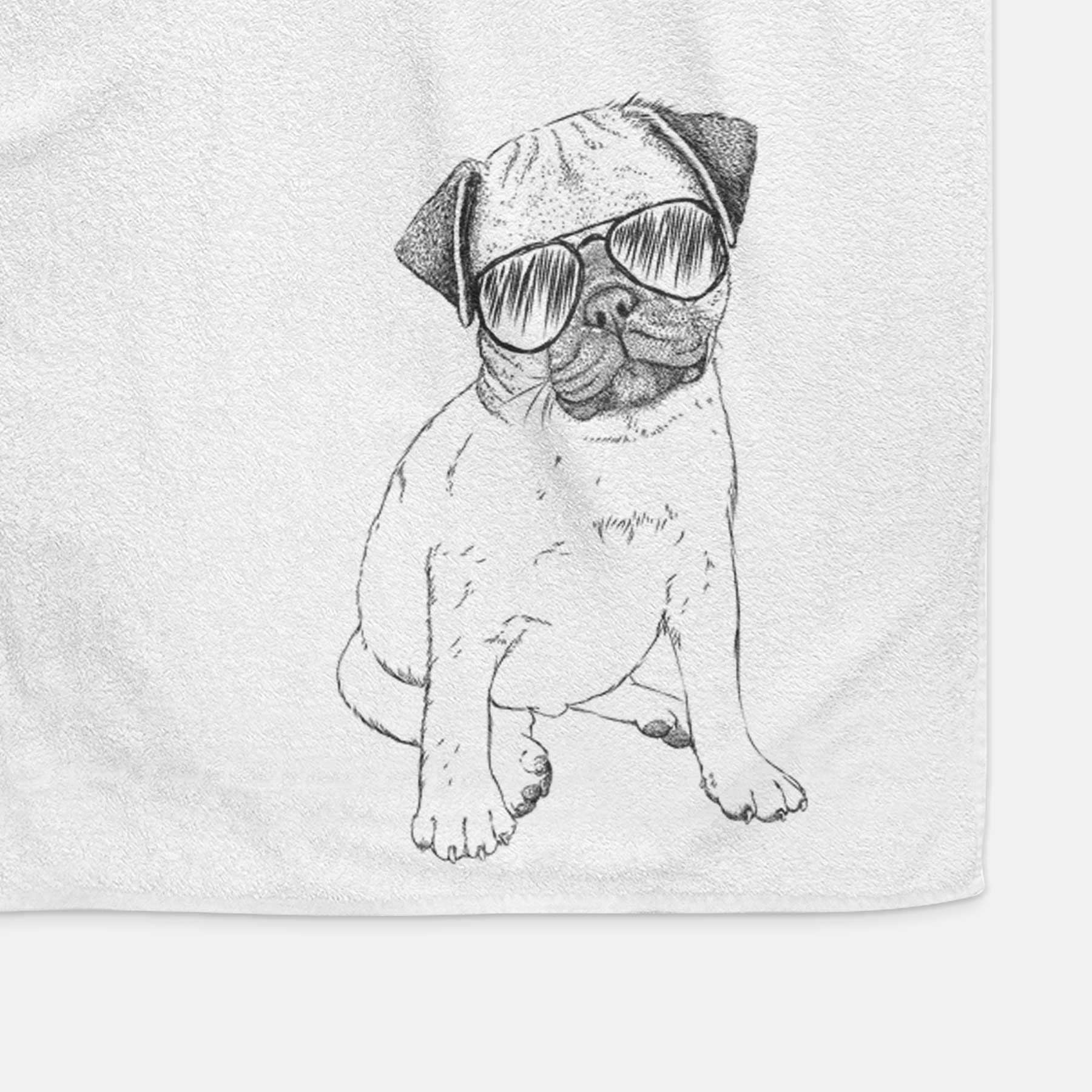 Nelson the Pug Puppy Decorative Hand Towel