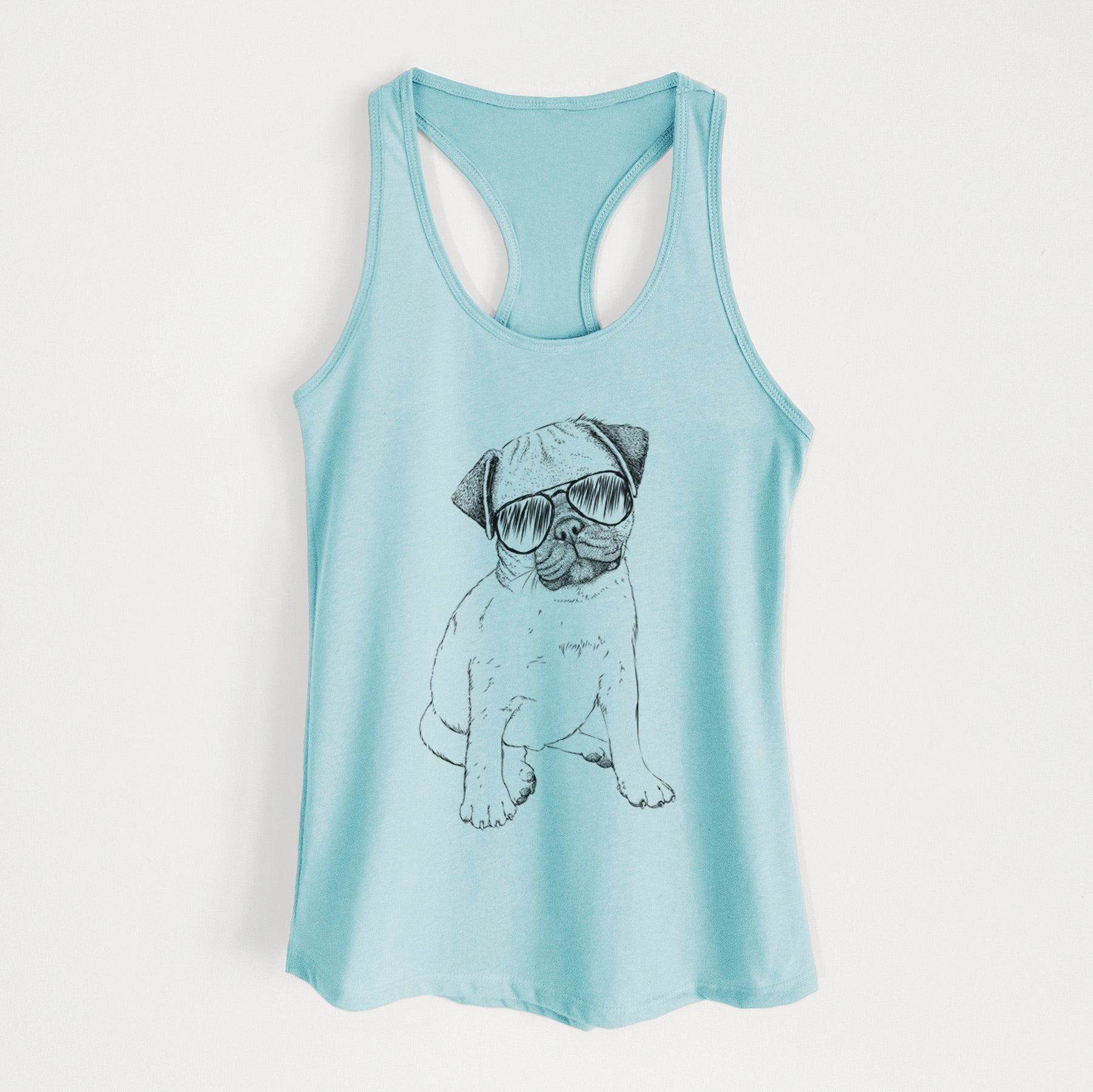 Nelson the Pug Puppy - Women's Racerback Tanktop