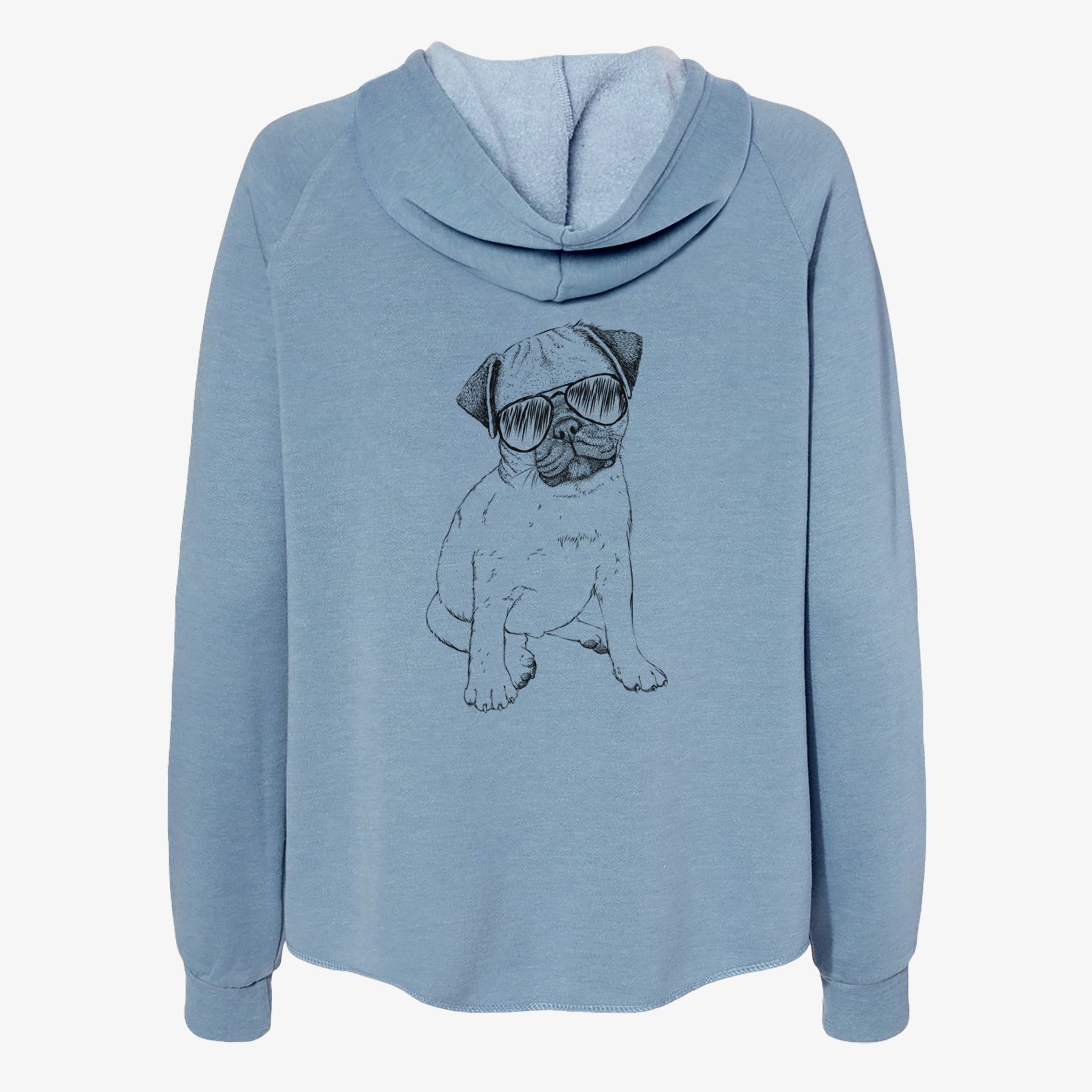 Nelson the Pug Puppy - Women's Cali Wave Zip-Up Sweatshirt