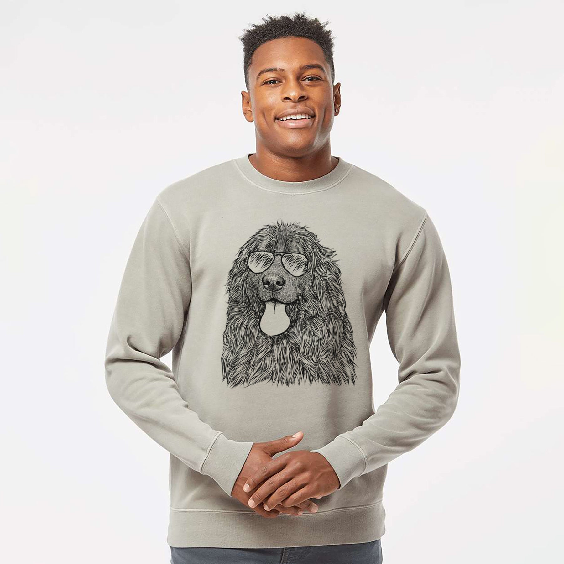 Aviator Neptune the Newfoundland - Unisex Pigment Dyed Crew Sweatshirt