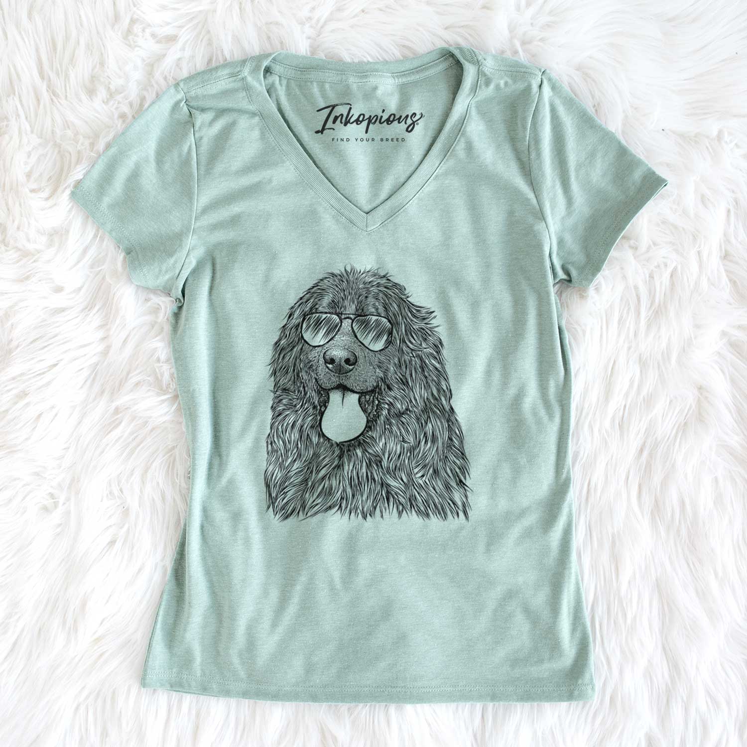 Aviator Neptune the Newfoundland - Women's V-neck Shirt