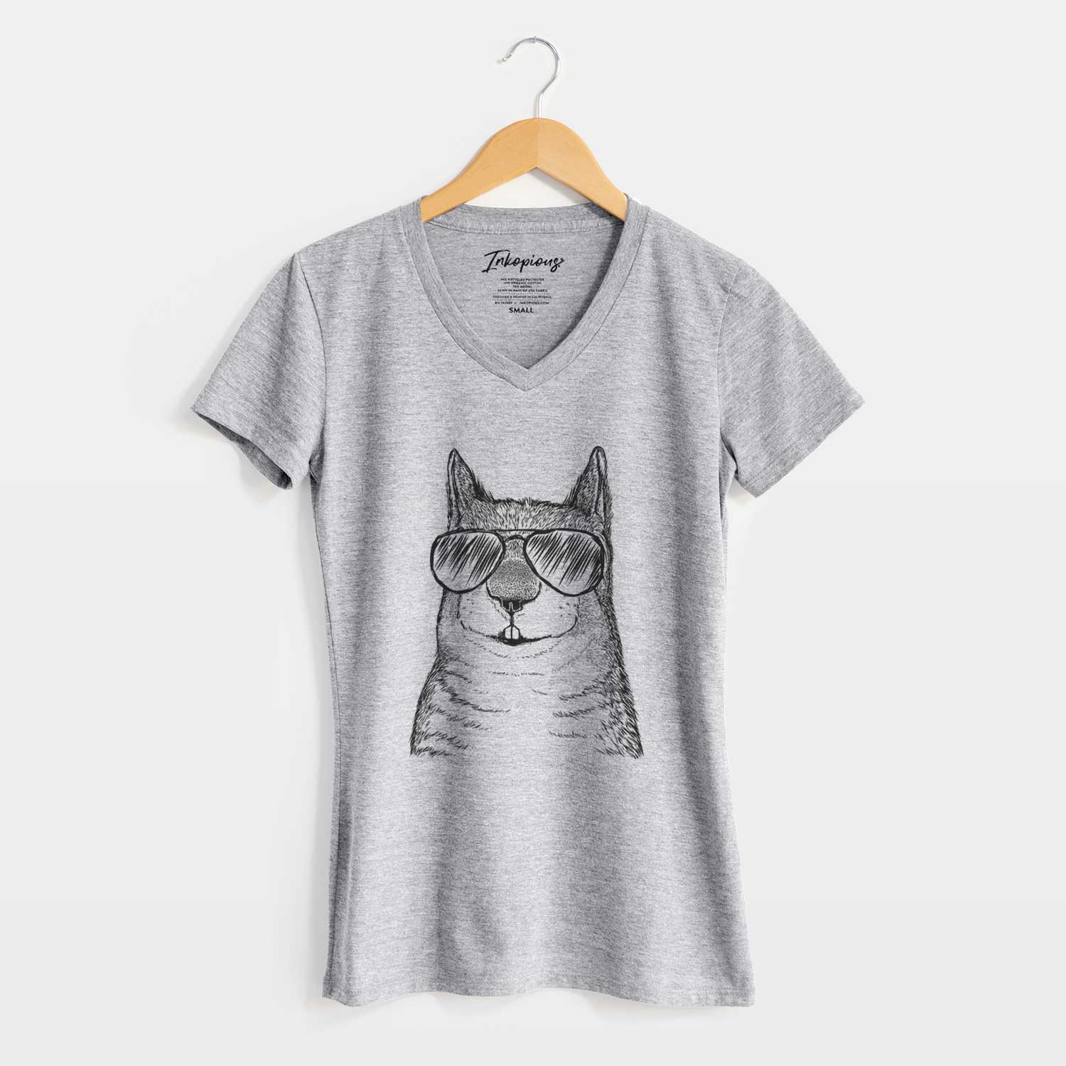 Aviator Nibbles the Squirrel - Women's V-neck Shirt