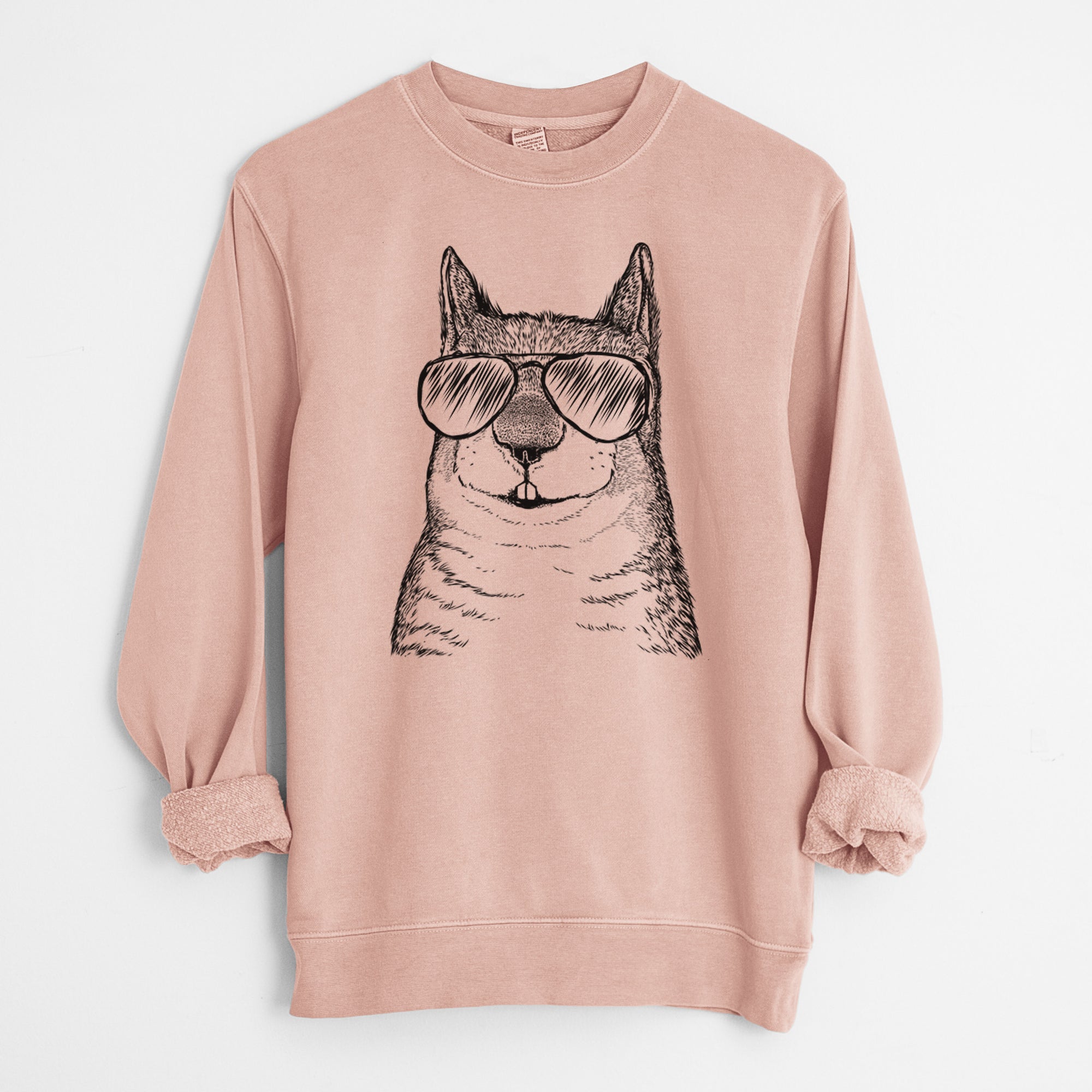 Aviator Nibbles the Squirrel - Unisex Pigment Dyed Crew Sweatshirt