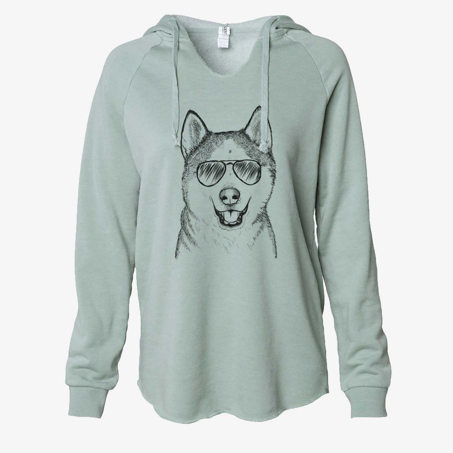 Nika the Siberian Husky - Cali Wave Hooded Sweatshirt