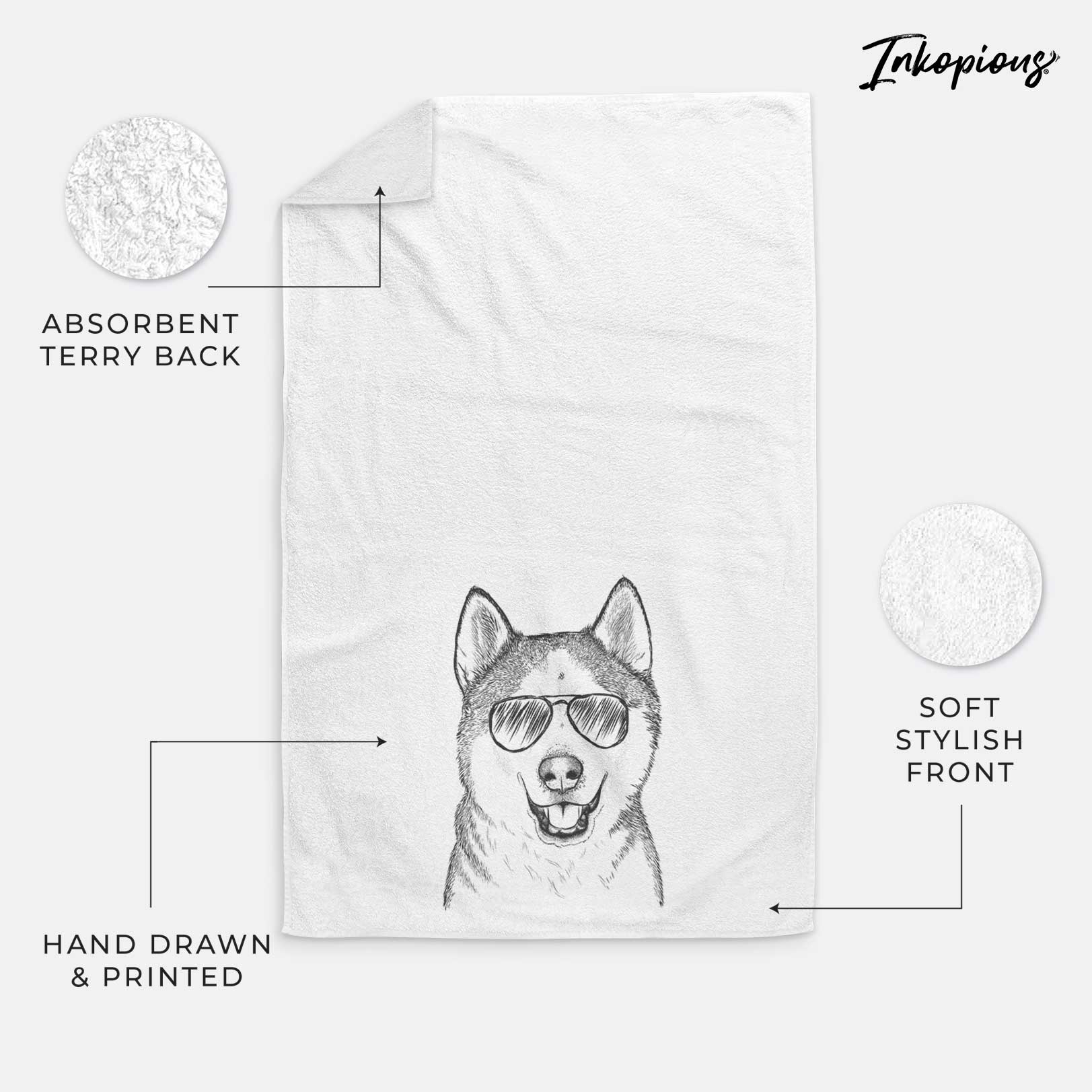 Nika the Siberian Husky Decorative Hand Towel