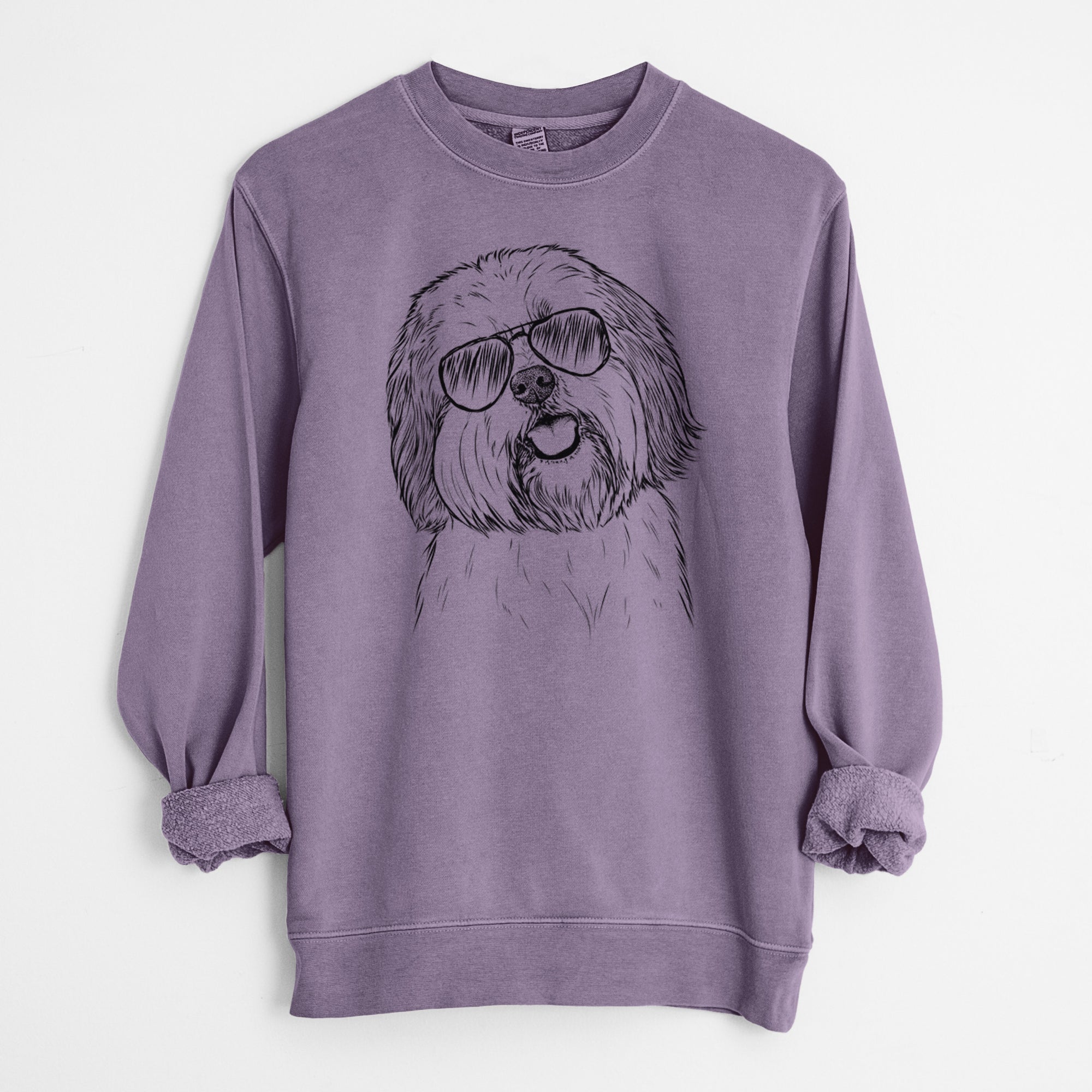 Aviator Nikka the Lowchen - Unisex Pigment Dyed Crew Sweatshirt