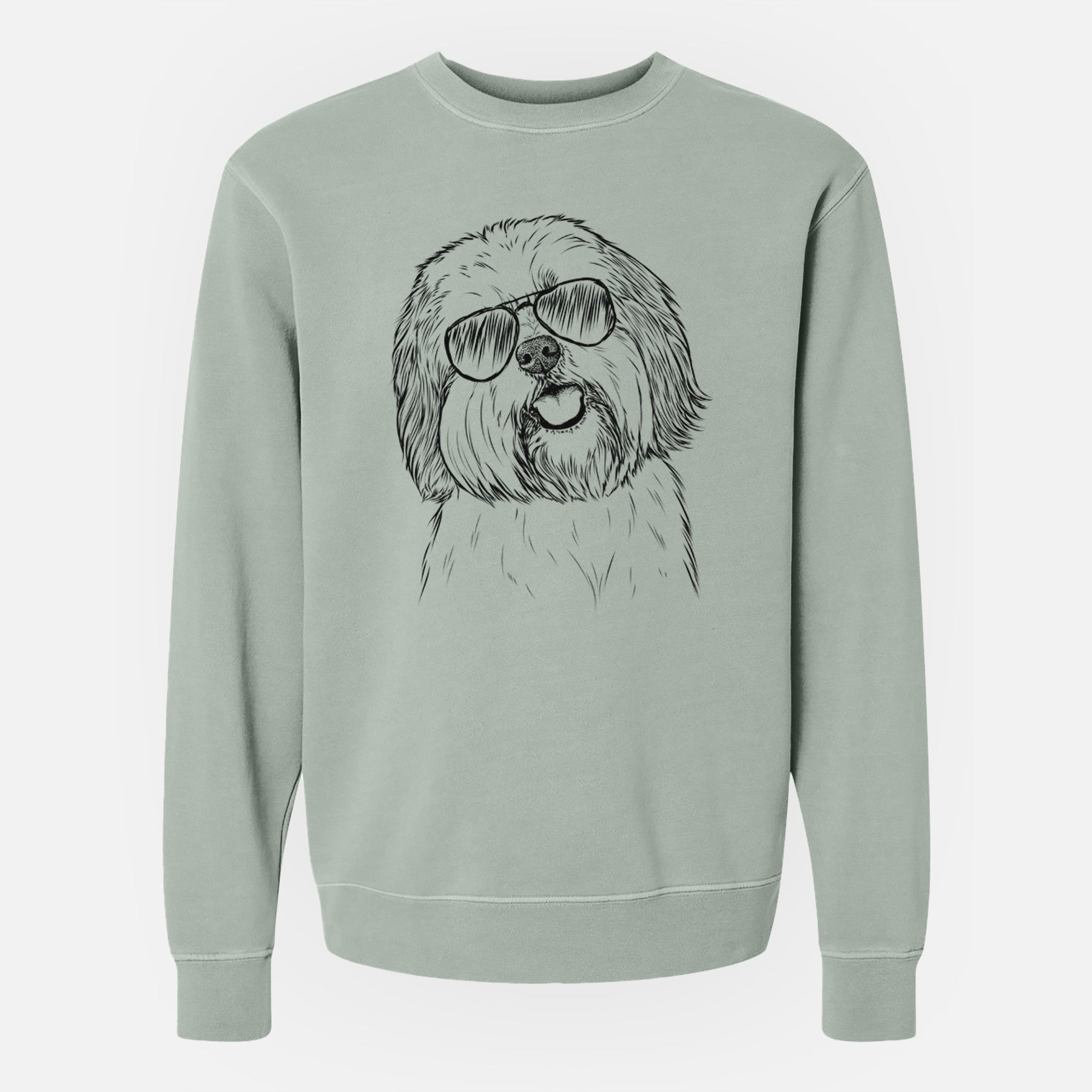 Aviator Nikka the Lowchen - Unisex Pigment Dyed Crew Sweatshirt