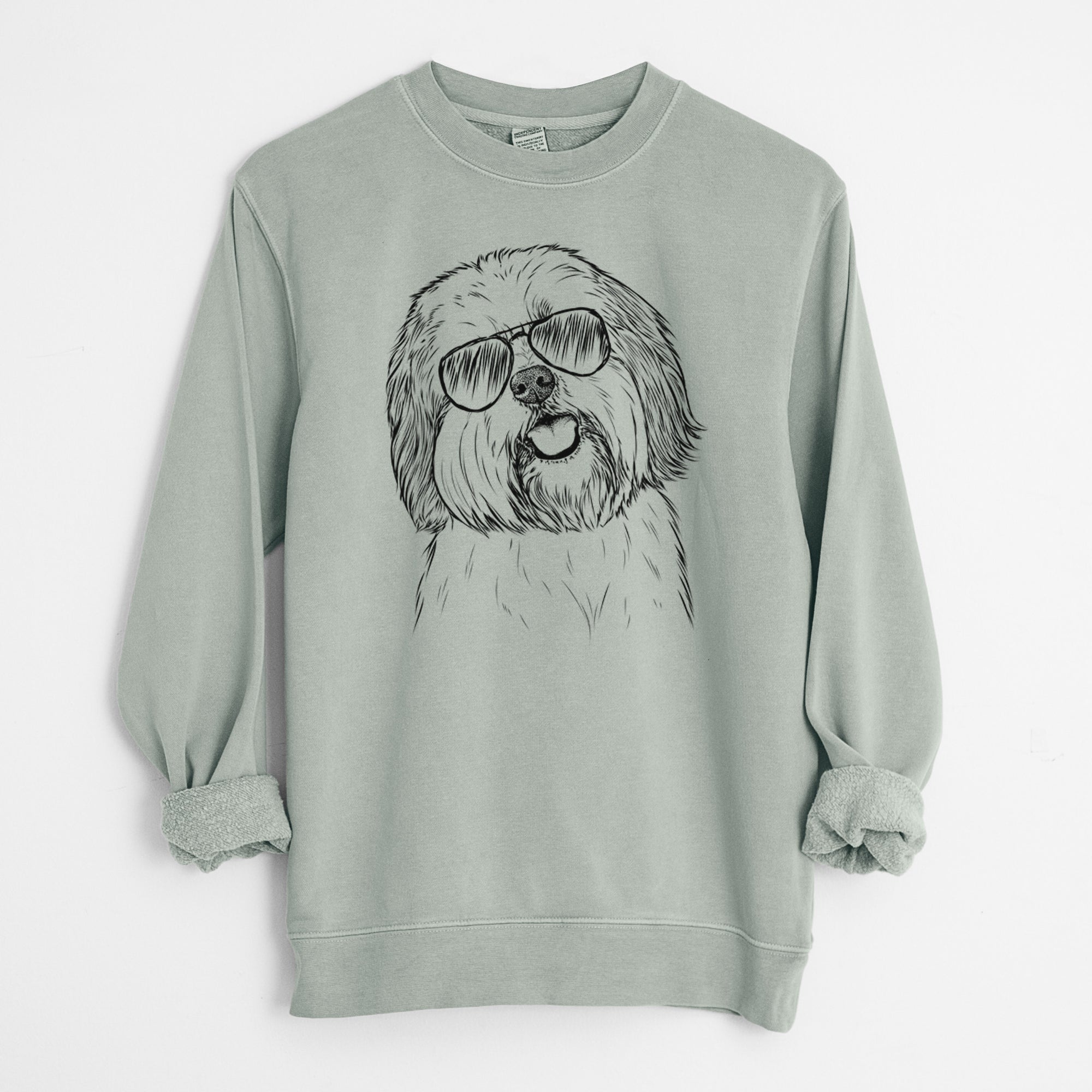 Aviator Nikka the Lowchen - Unisex Pigment Dyed Crew Sweatshirt