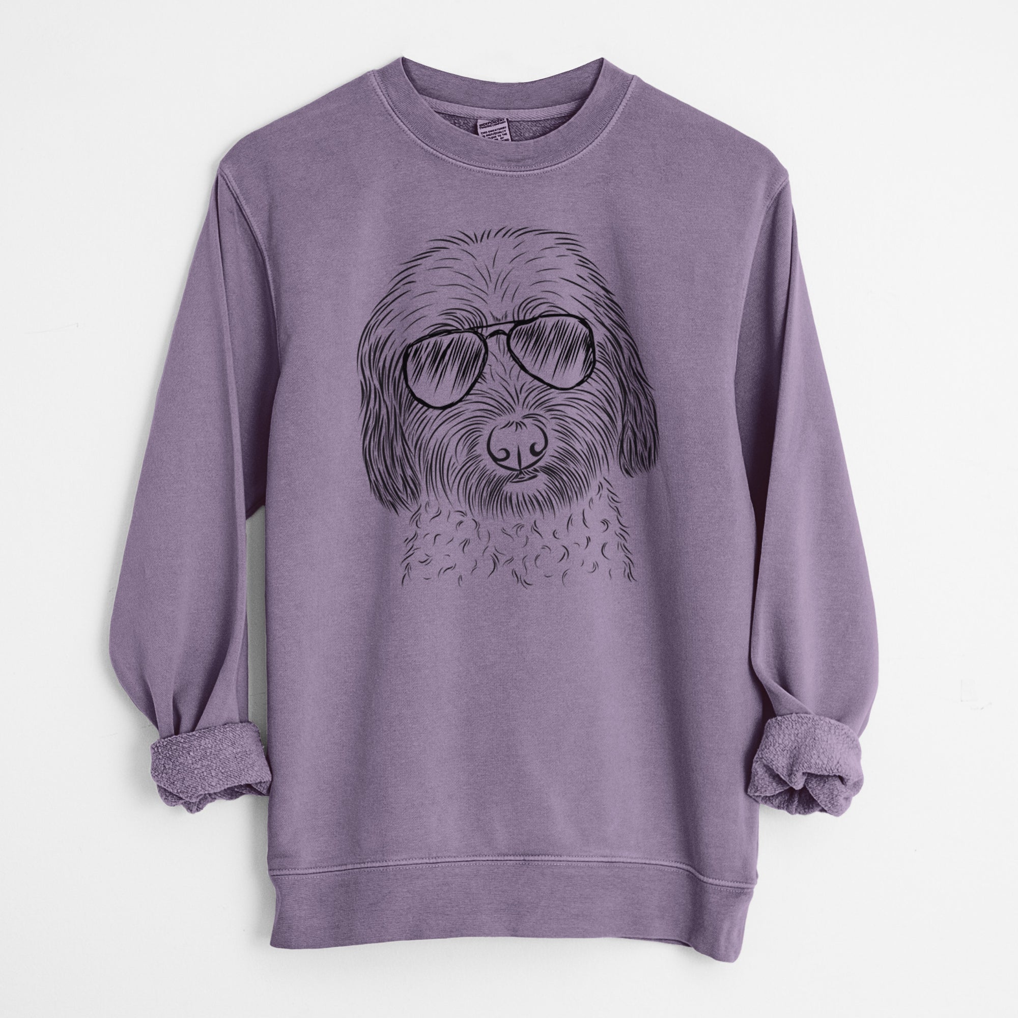 Aviator Niles the Soft Coated Wheaten Terrier - Unisex Pigment Dyed Crew Sweatshirt