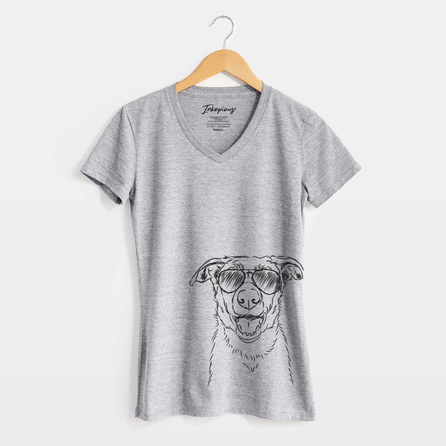 Aviator Noah the Border Collie - Women's V-neck Shirt