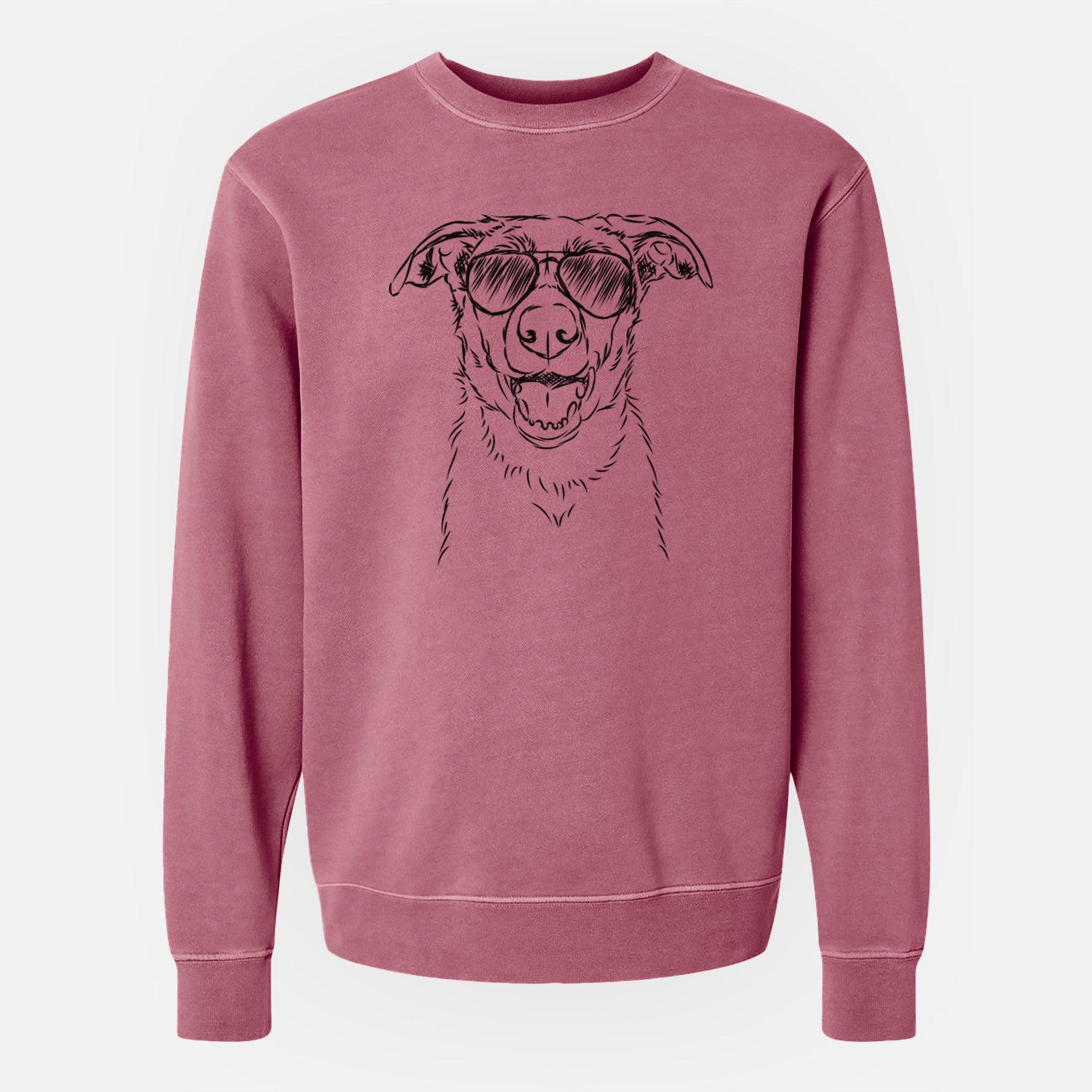 Aviator Noah the Border Collie - Unisex Pigment Dyed Crew Sweatshirt