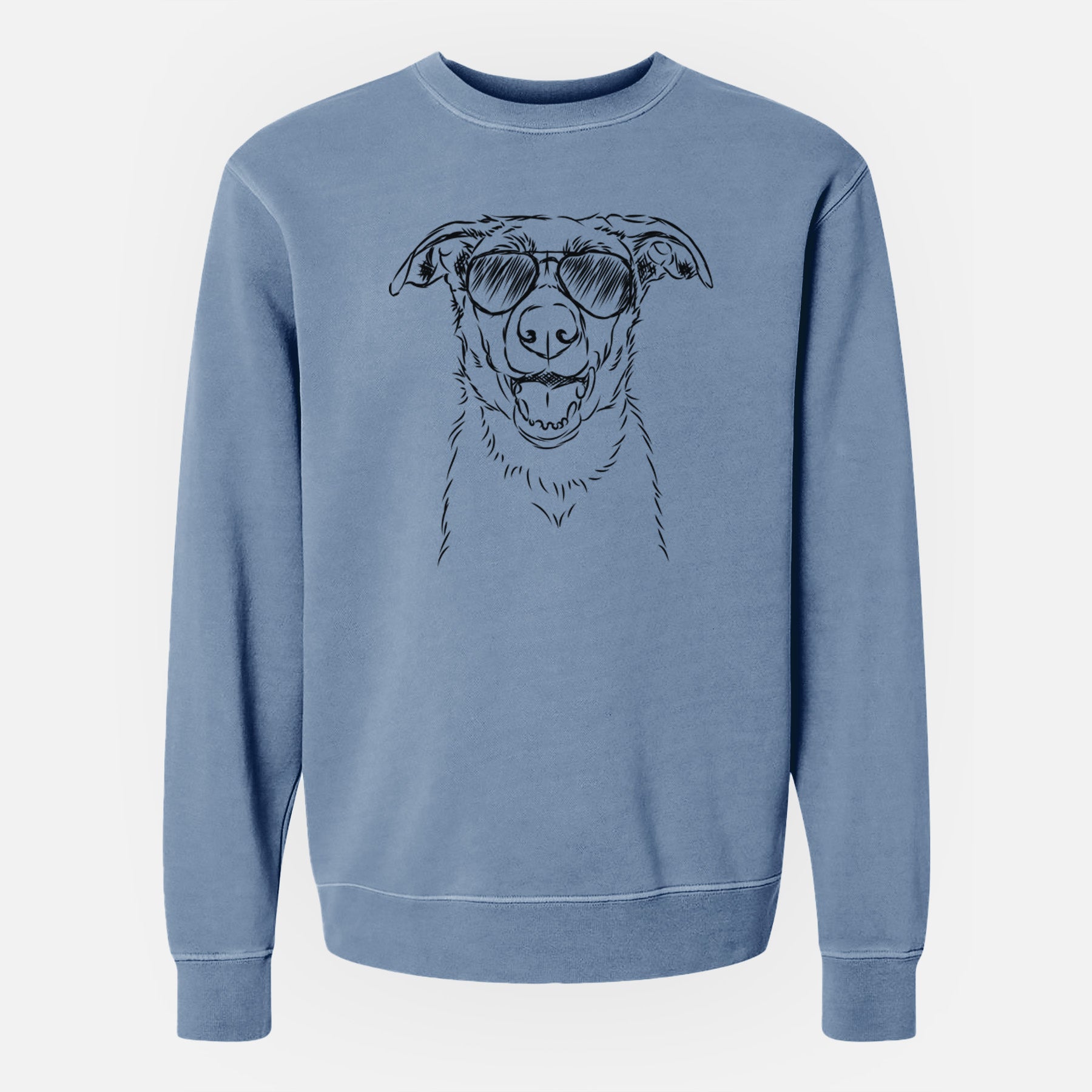 Aviator Noah the Border Collie - Unisex Pigment Dyed Crew Sweatshirt