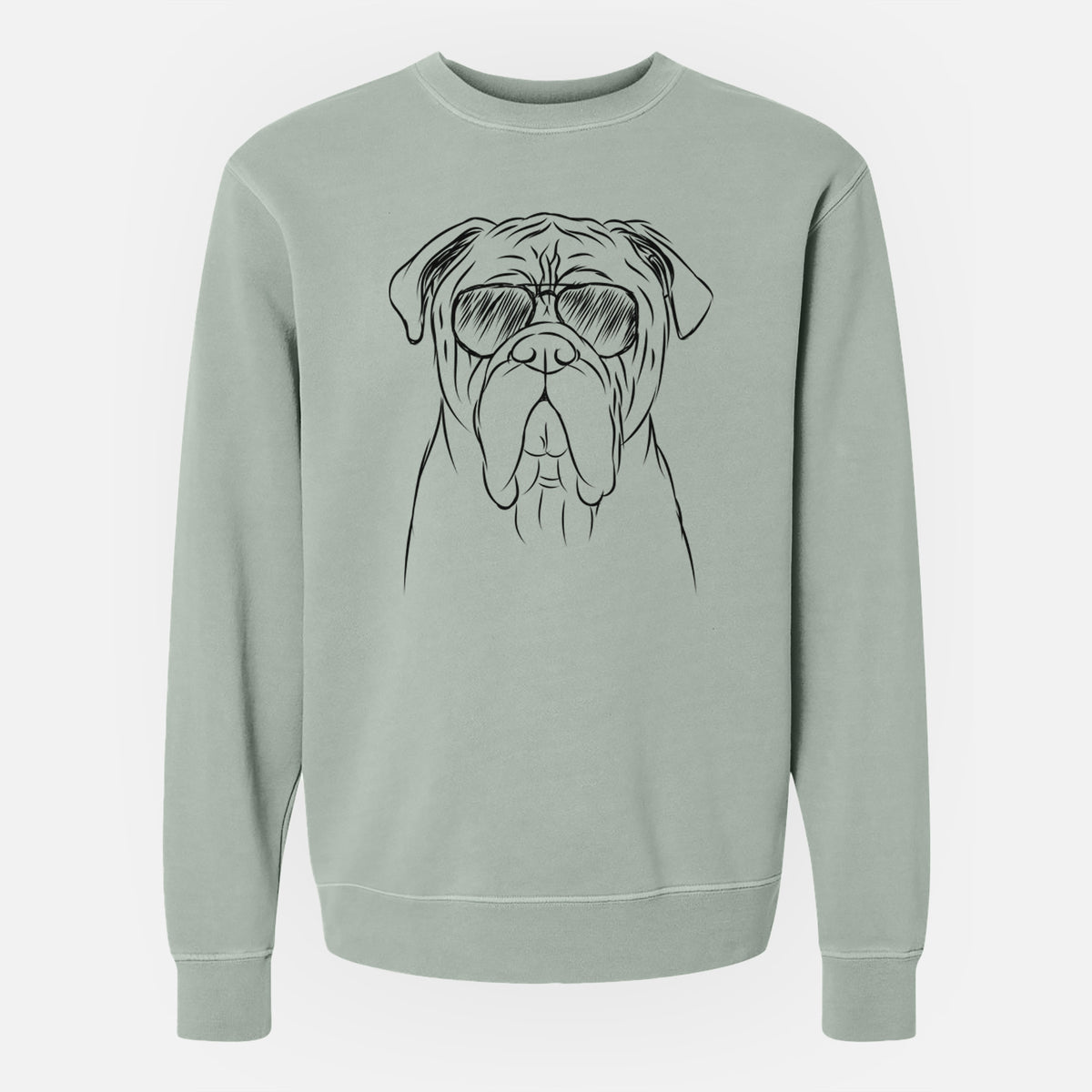 Aviator Nolan the Bull Mastiff - Unisex Pigment Dyed Crew Sweatshirt