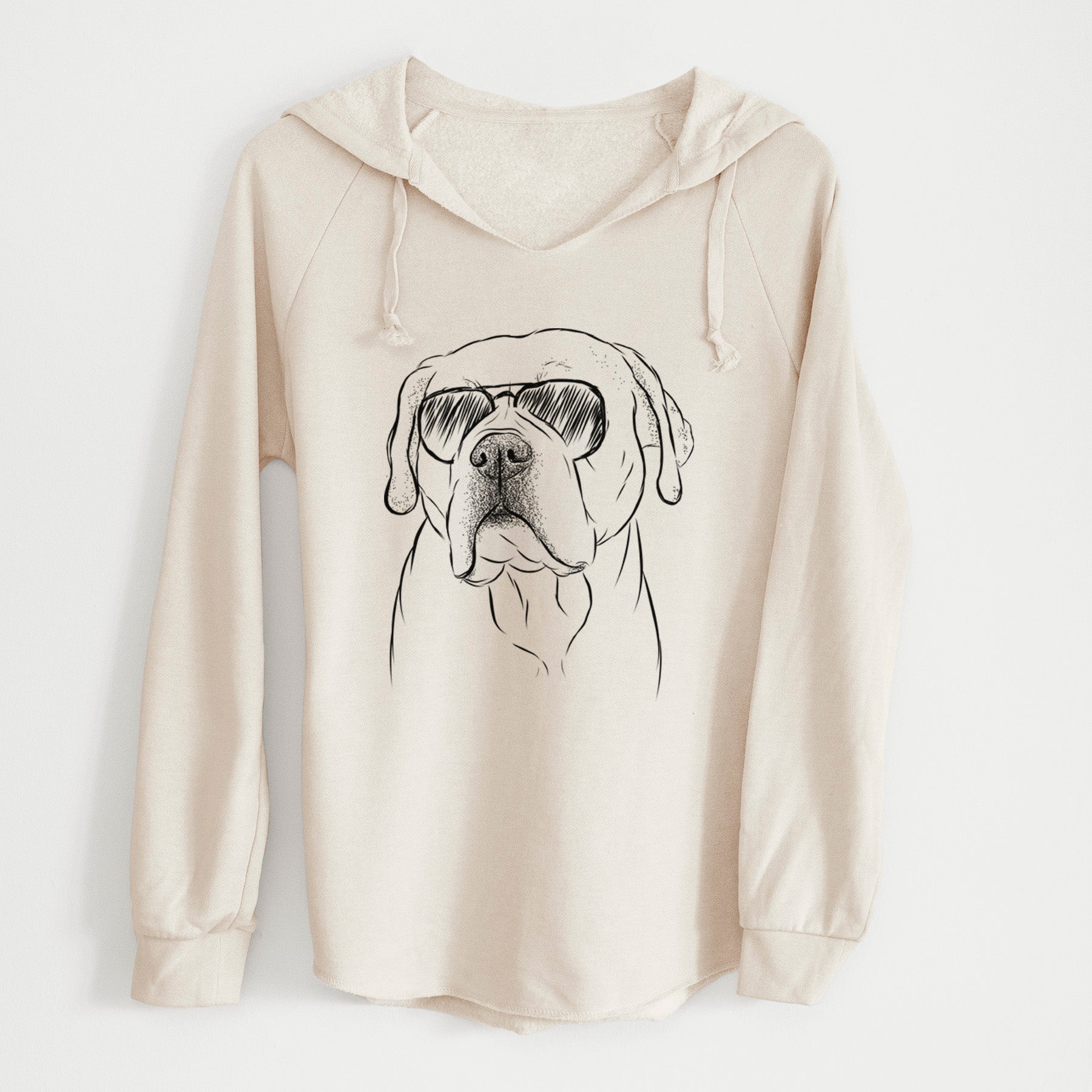 Aviator Nora the American Bulldog Mix - Cali Wave Hooded Sweatshirt