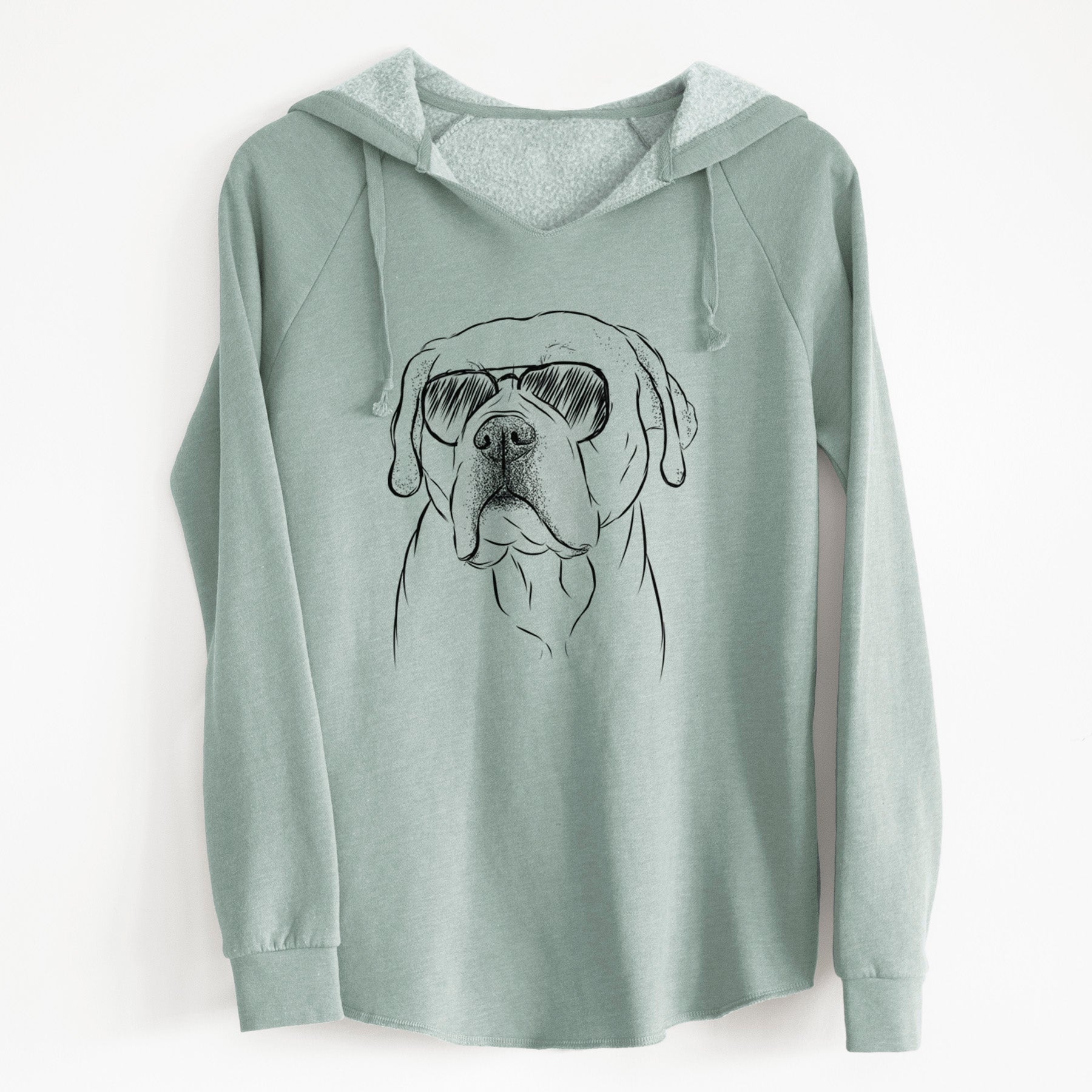 Aviator Nora the American Bulldog Mix - Cali Wave Hooded Sweatshirt