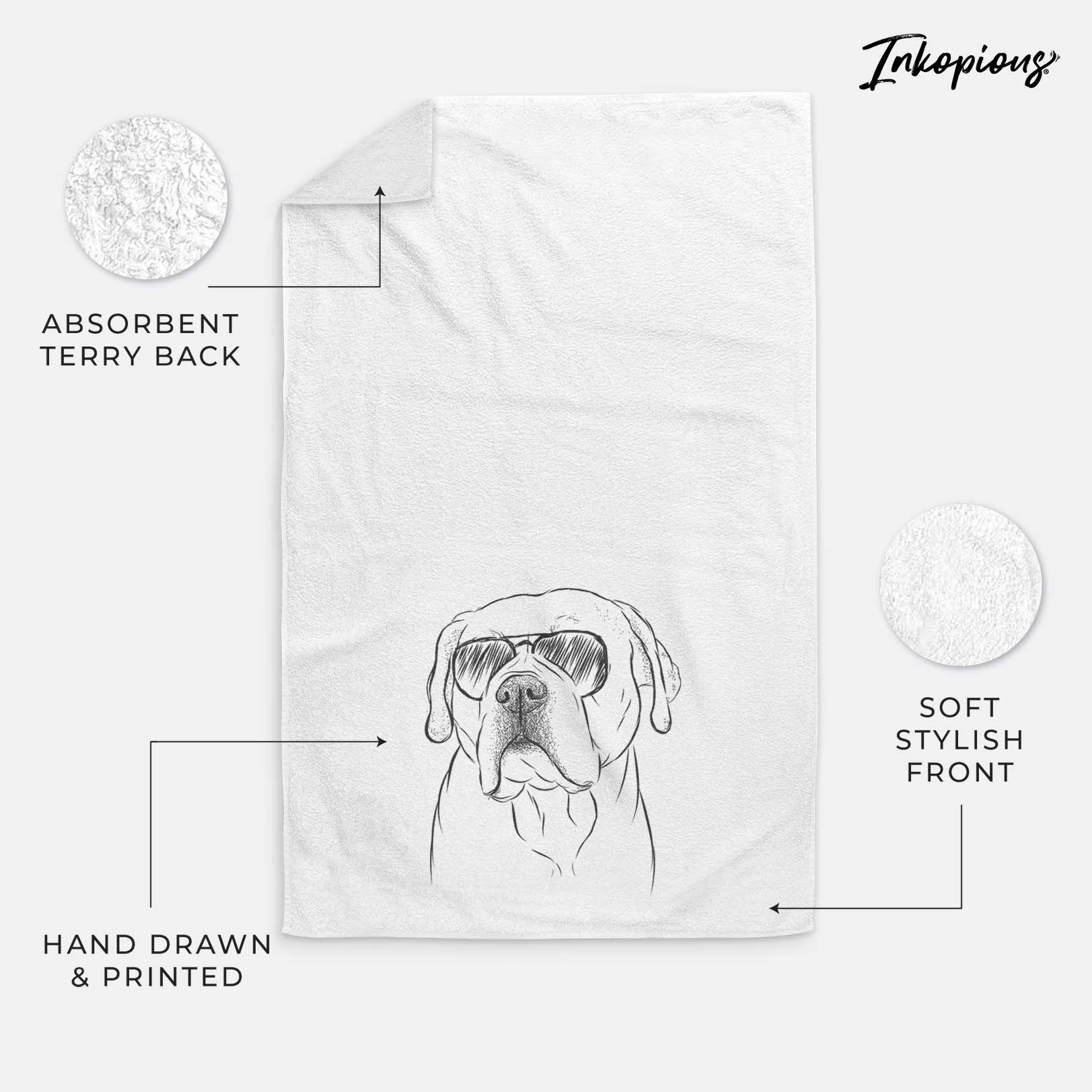 Nora the American Bulldog Mix Decorative Hand Towel