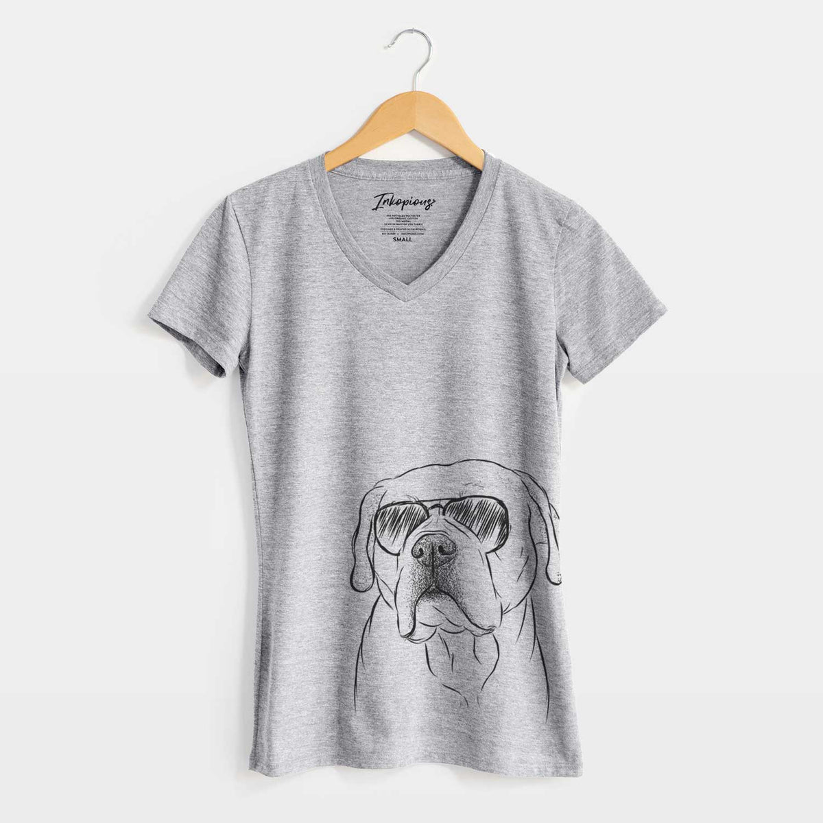 Aviator Nora the American Bulldog Mix - Women&#39;s V-neck Shirt