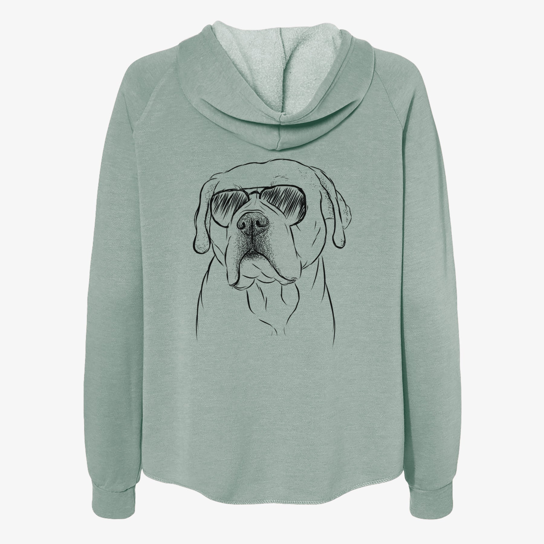 Nora the American Bulldog Mix - Women's Cali Wave Zip-Up Sweatshirt