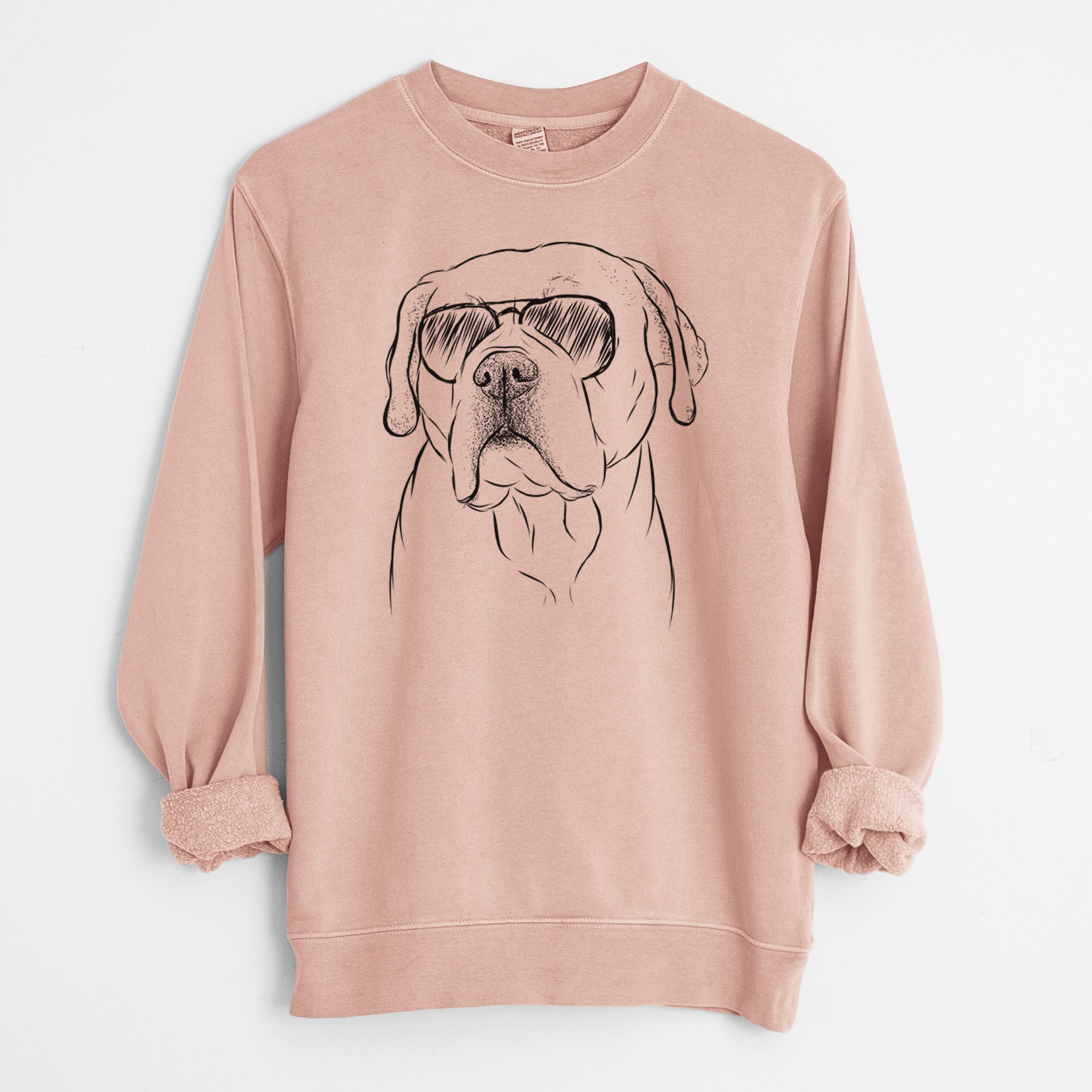 Aviator Nora the American Bulldog Mix - Unisex Pigment Dyed Crew Sweatshirt