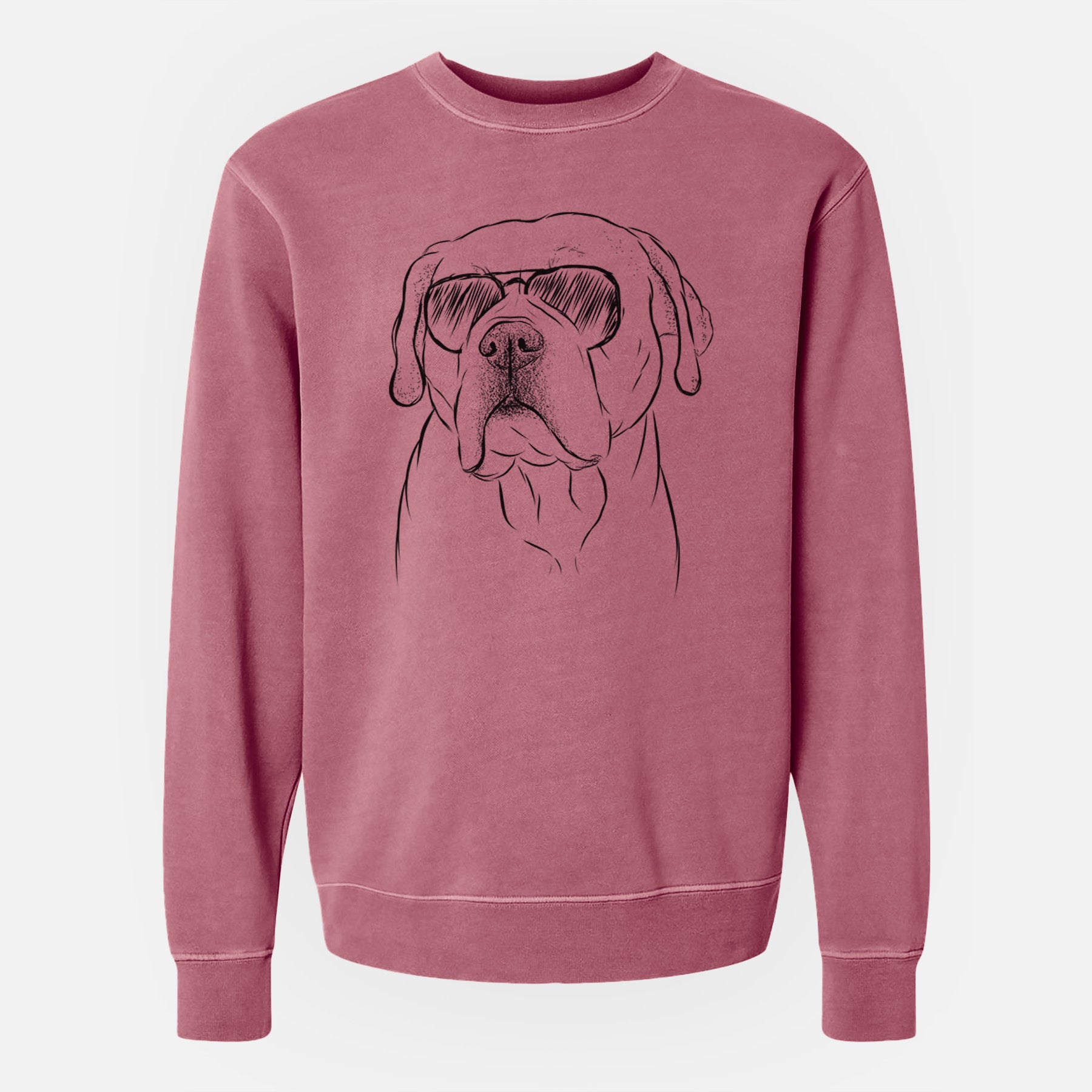 Aviator Nora the American Bulldog Mix - Unisex Pigment Dyed Crew Sweatshirt