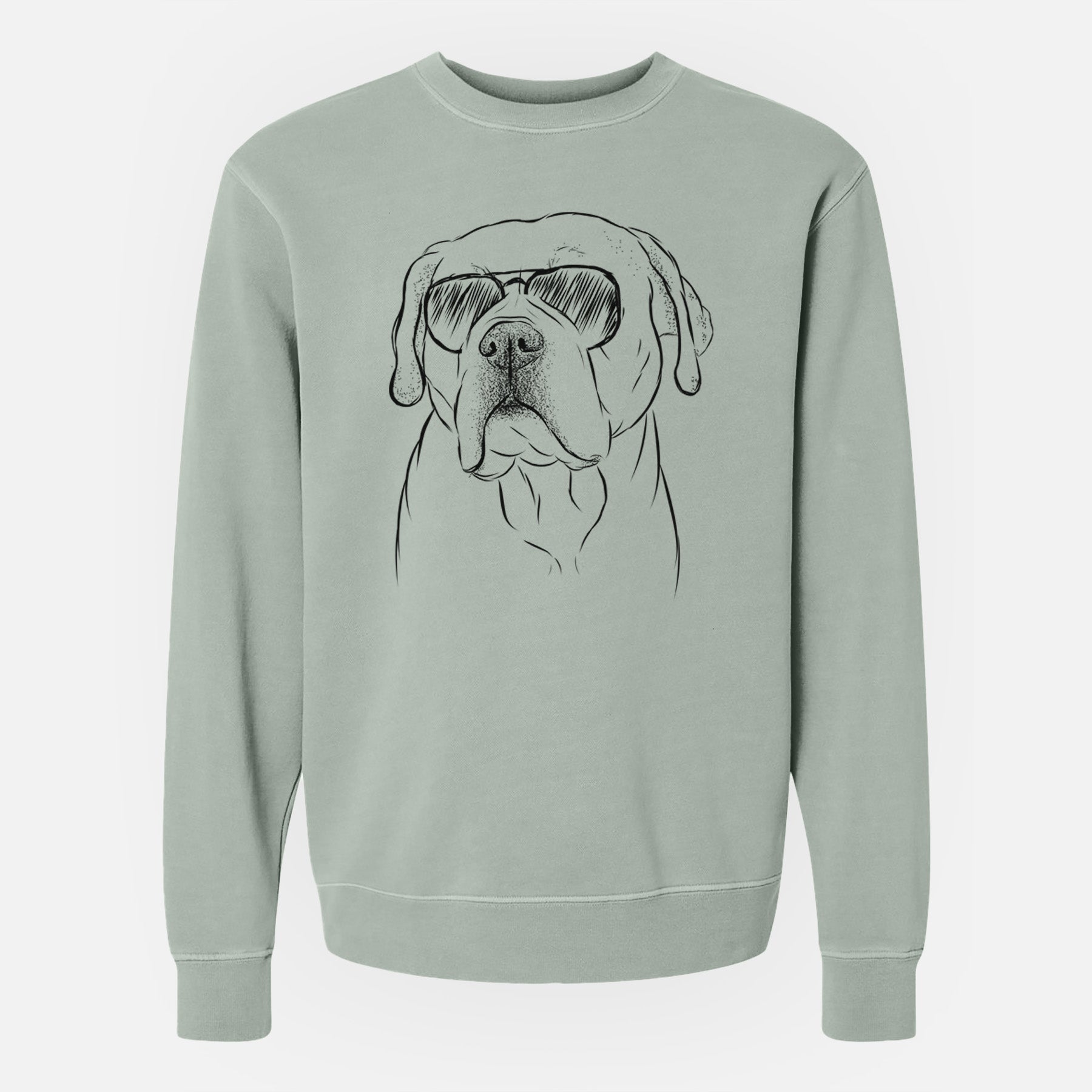 Aviator Nora the American Bulldog Mix - Unisex Pigment Dyed Crew Sweatshirt