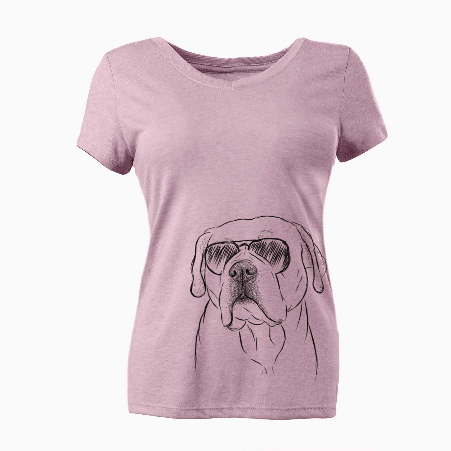 Aviator Nora the American Bulldog Mix - Women's V-neck Shirt